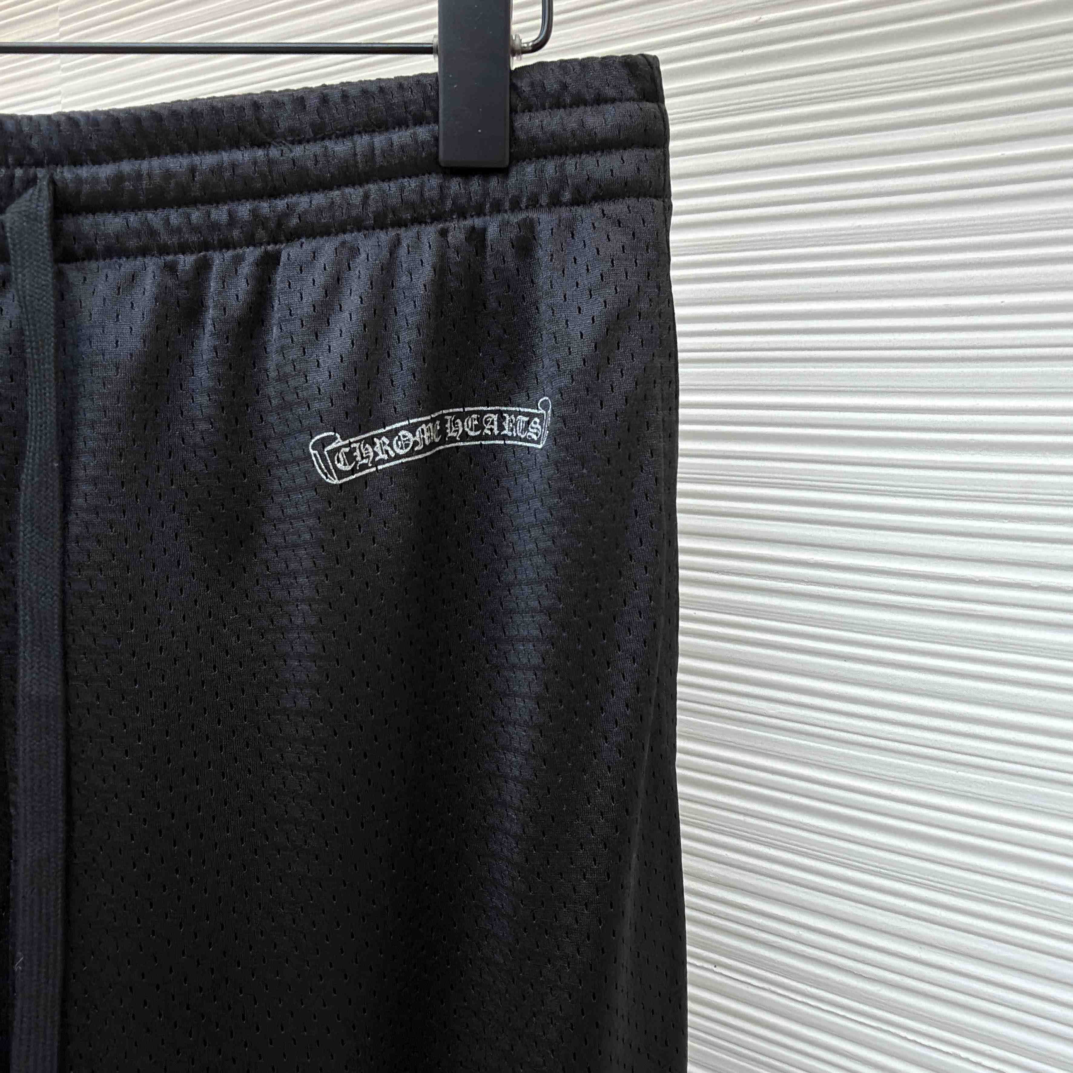 Chrome Hearts black mesh warm-up track pants - FashionPlug