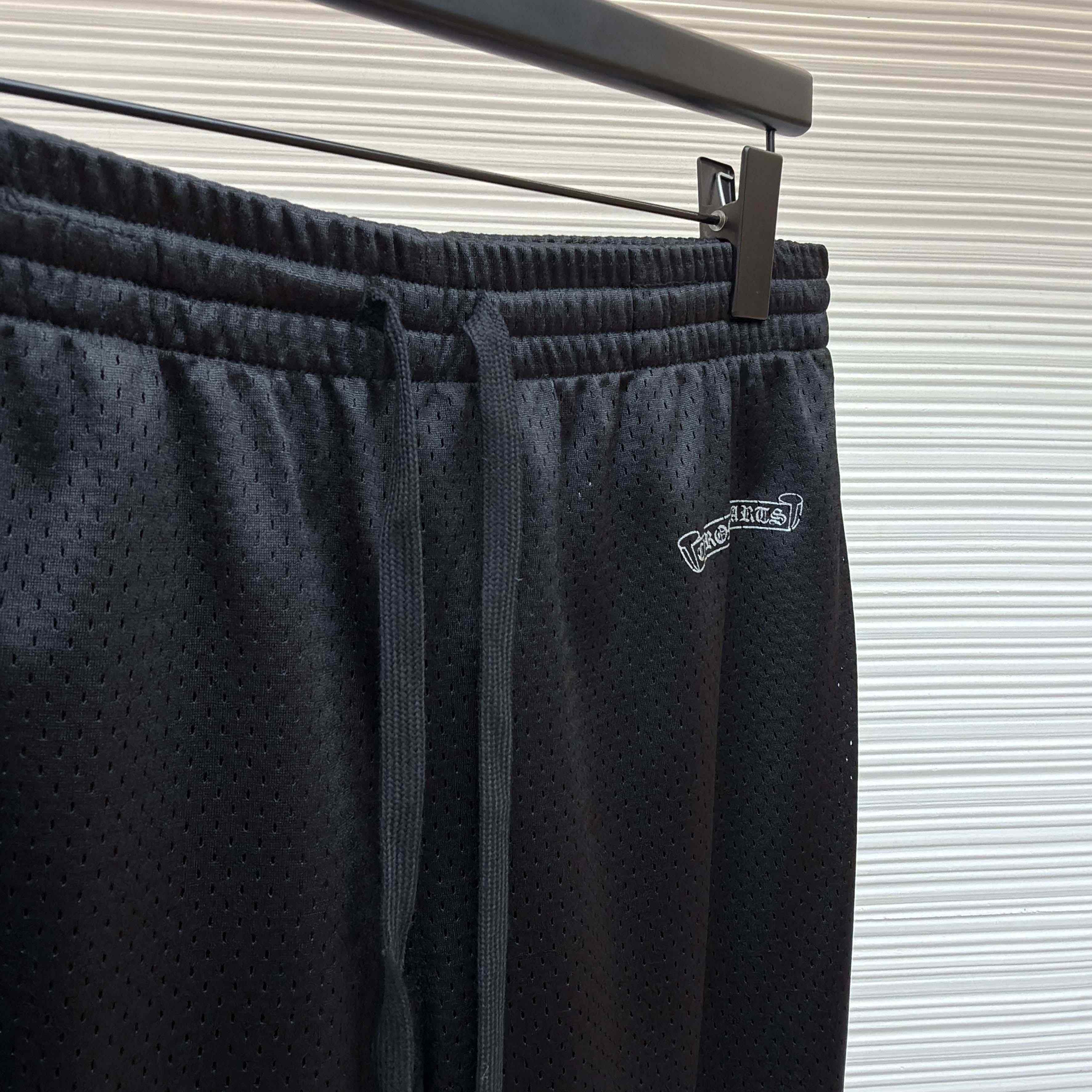 Chrome Hearts black mesh warm-up track pants - FashionPlug