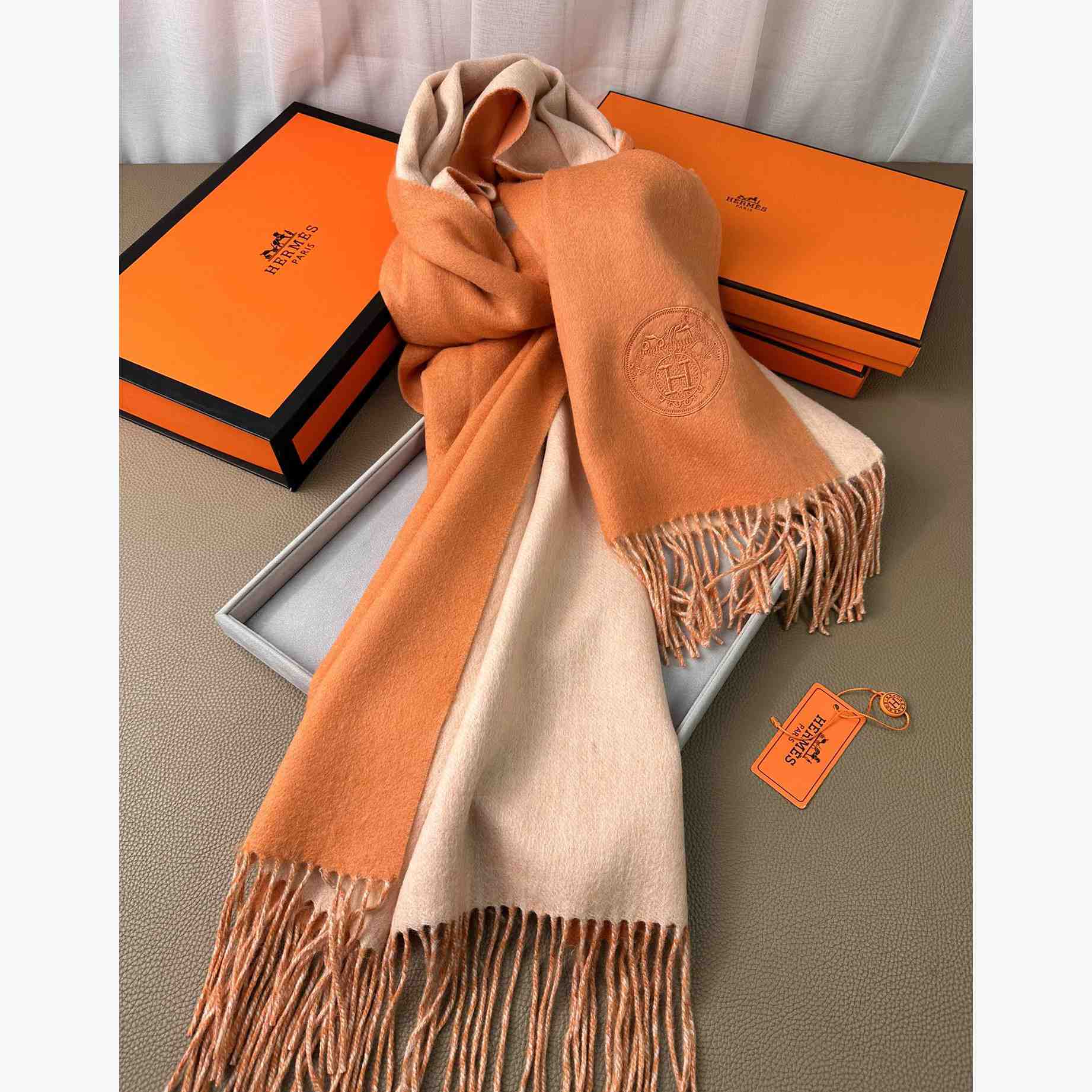 Hermès double-sided cashwool scarf - FashionPlug