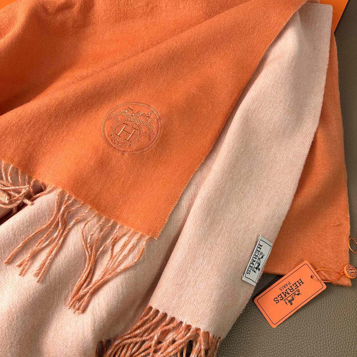 Hermès double-sided cashwool scarf - FashionPlug