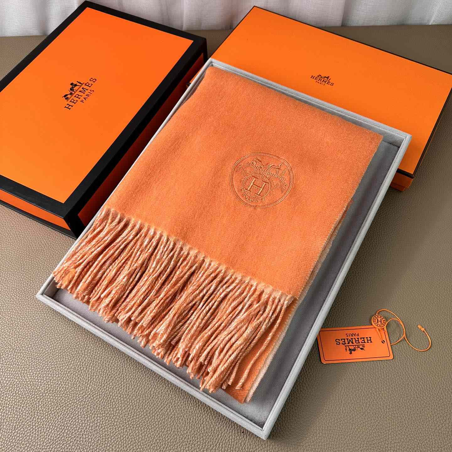 Hermès double-sided cashwool scarf - FashionPlug