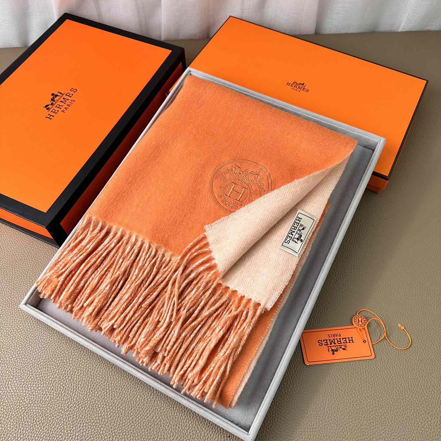 Hermès double-sided cashwool scarf - FashionPlug