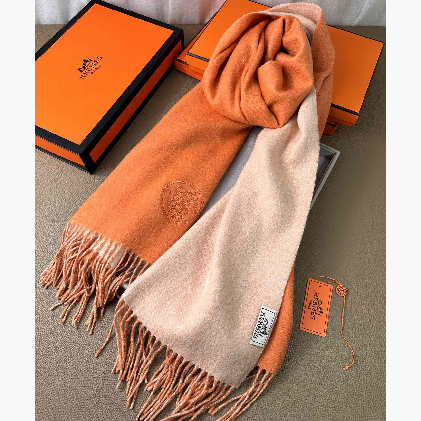 Hermès double-sided cashwool scarf - FashionPlug