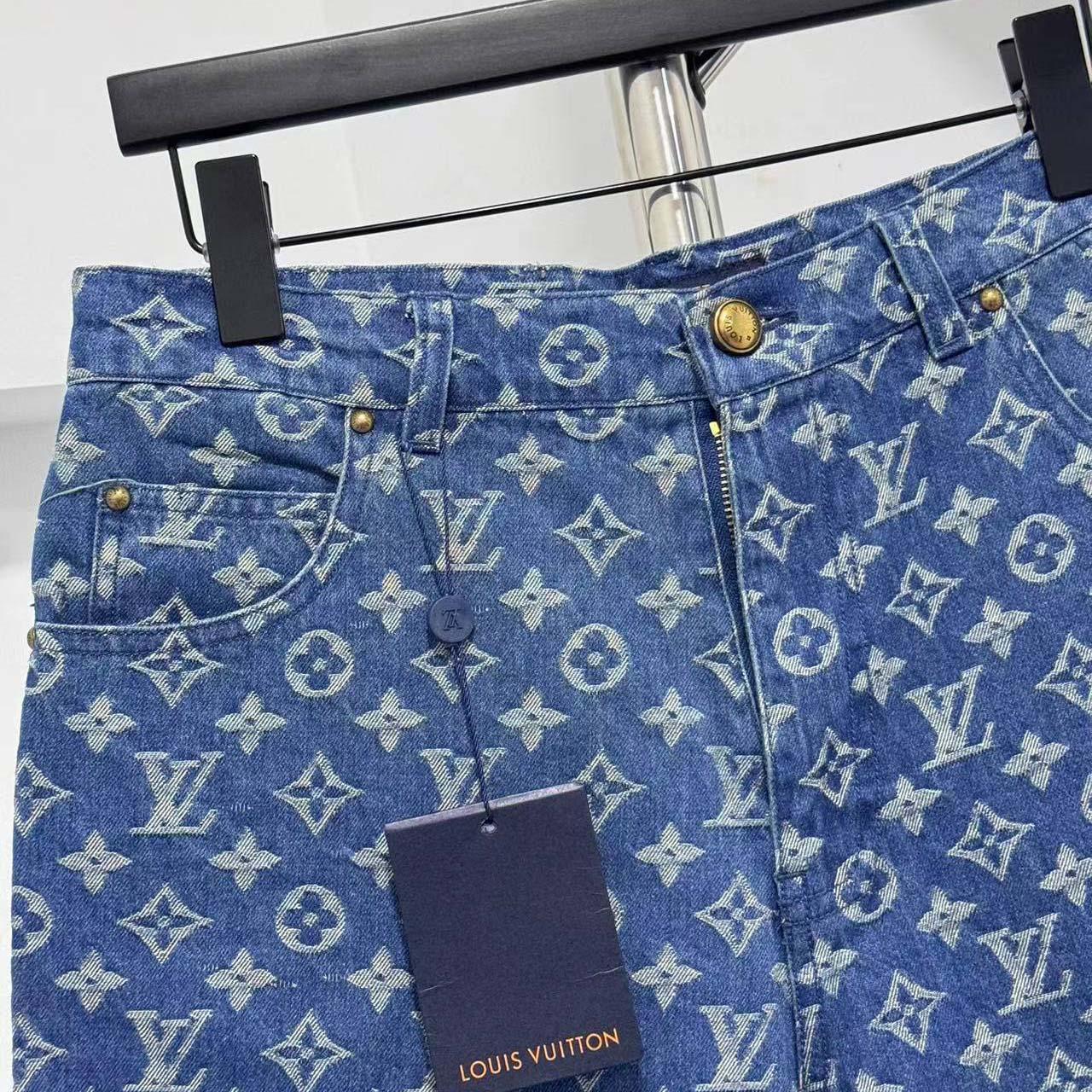 Louis Vuitton Monogram Denim Shorts  - FashionPlug