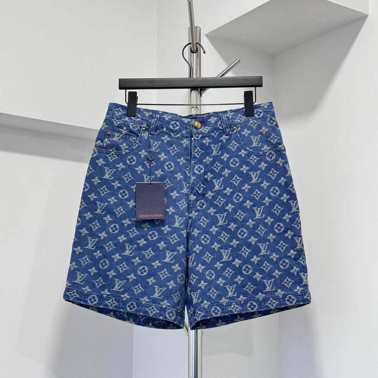 Louis Vuitton Monogram Denim Shorts  - FashionPlug
