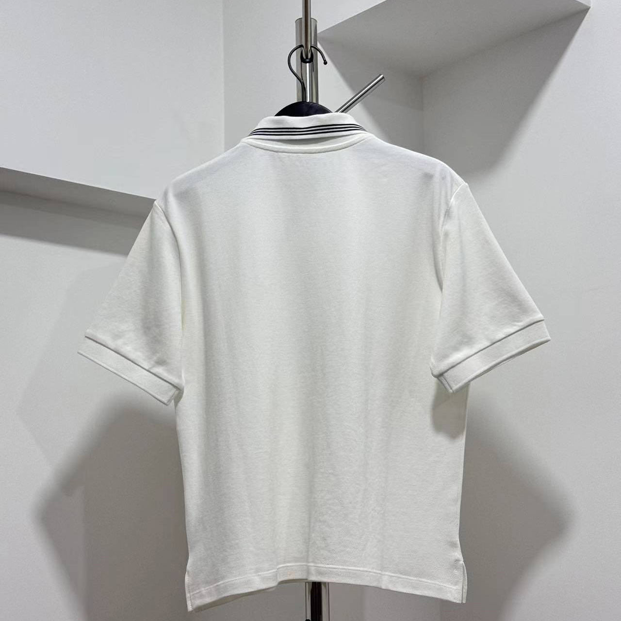 Miu Miu Ribbed Trim Zippered Polo Shirt - FashionPlug