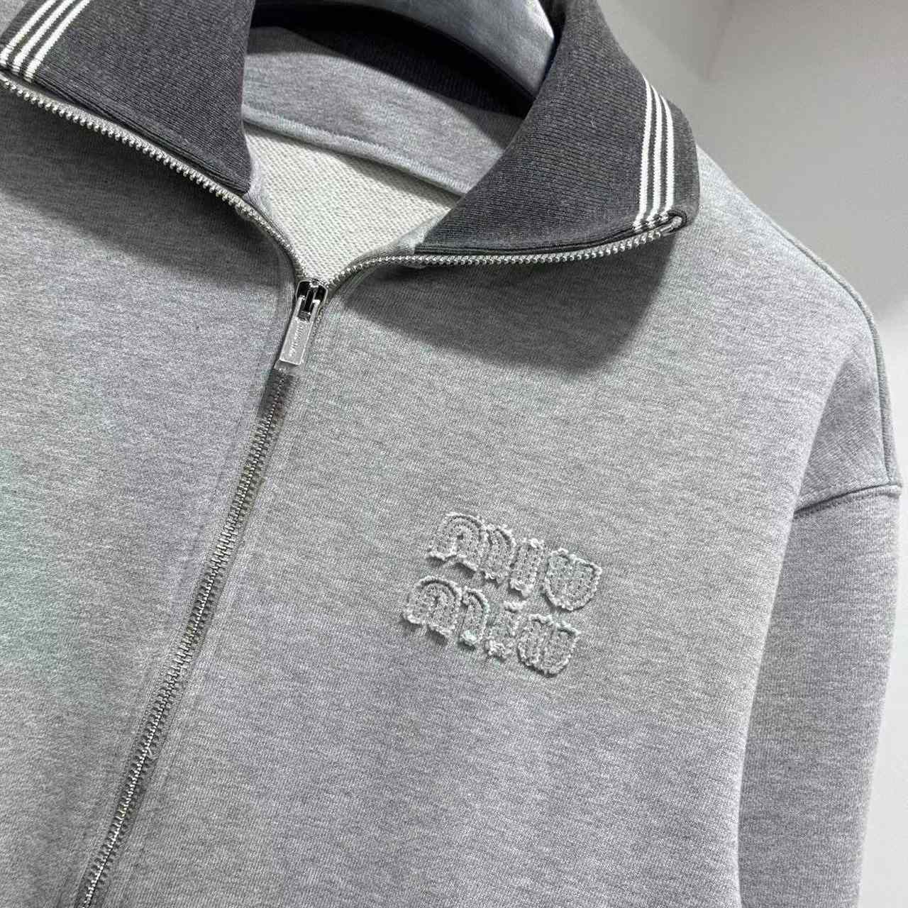 Miu Miu Wool And Leather Zipper Cardigan - FashionPlug