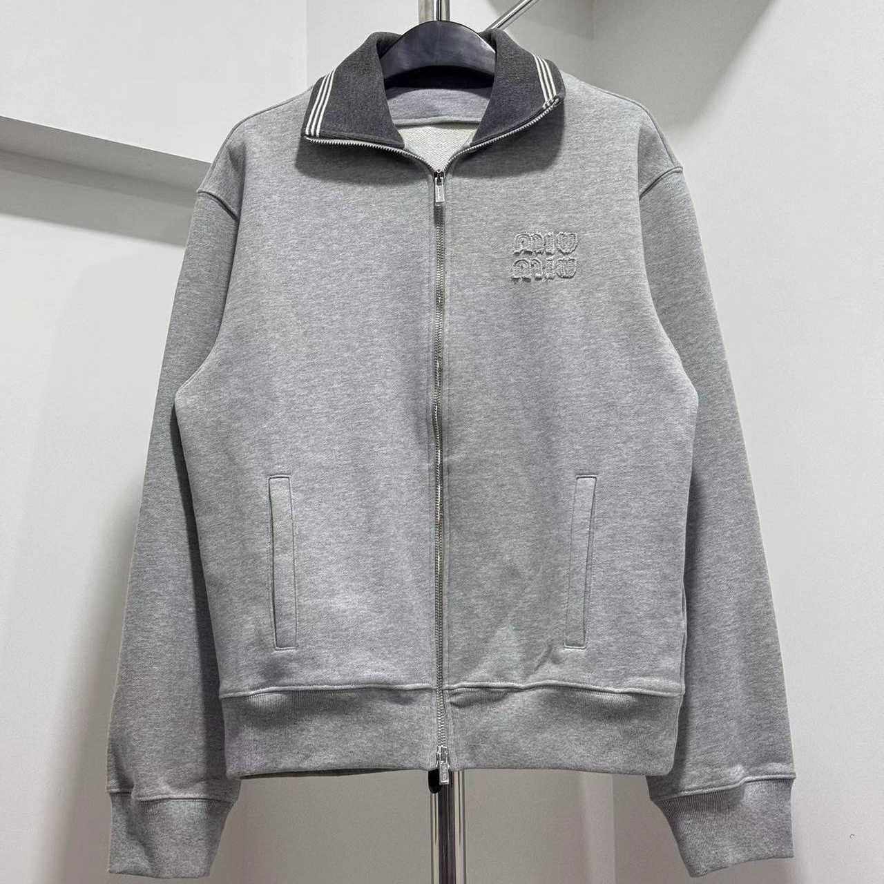 Miu Miu Wool And Leather Zipper Cardigan - FashionPlug