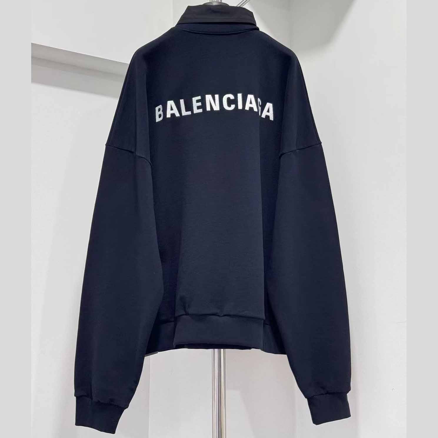 Balenciaga Back Shirt Collar Crewneck In Faded Black - FashionPlug