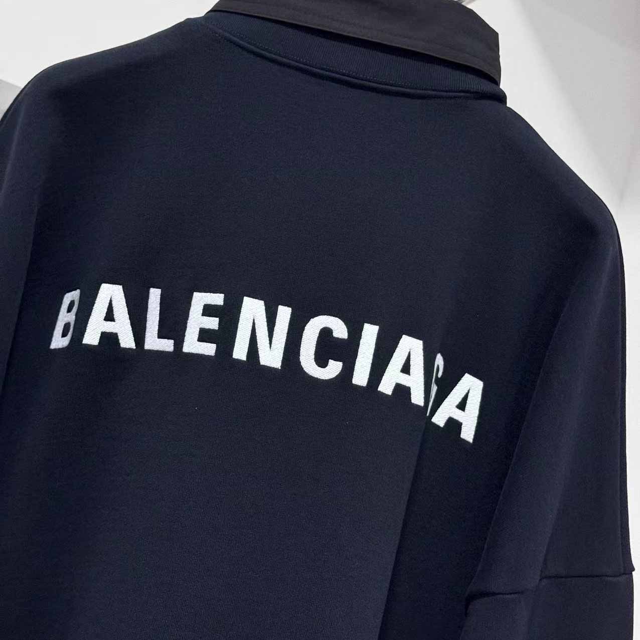 Balenciaga Back Shirt Collar Crewneck In Faded Black - FashionPlug