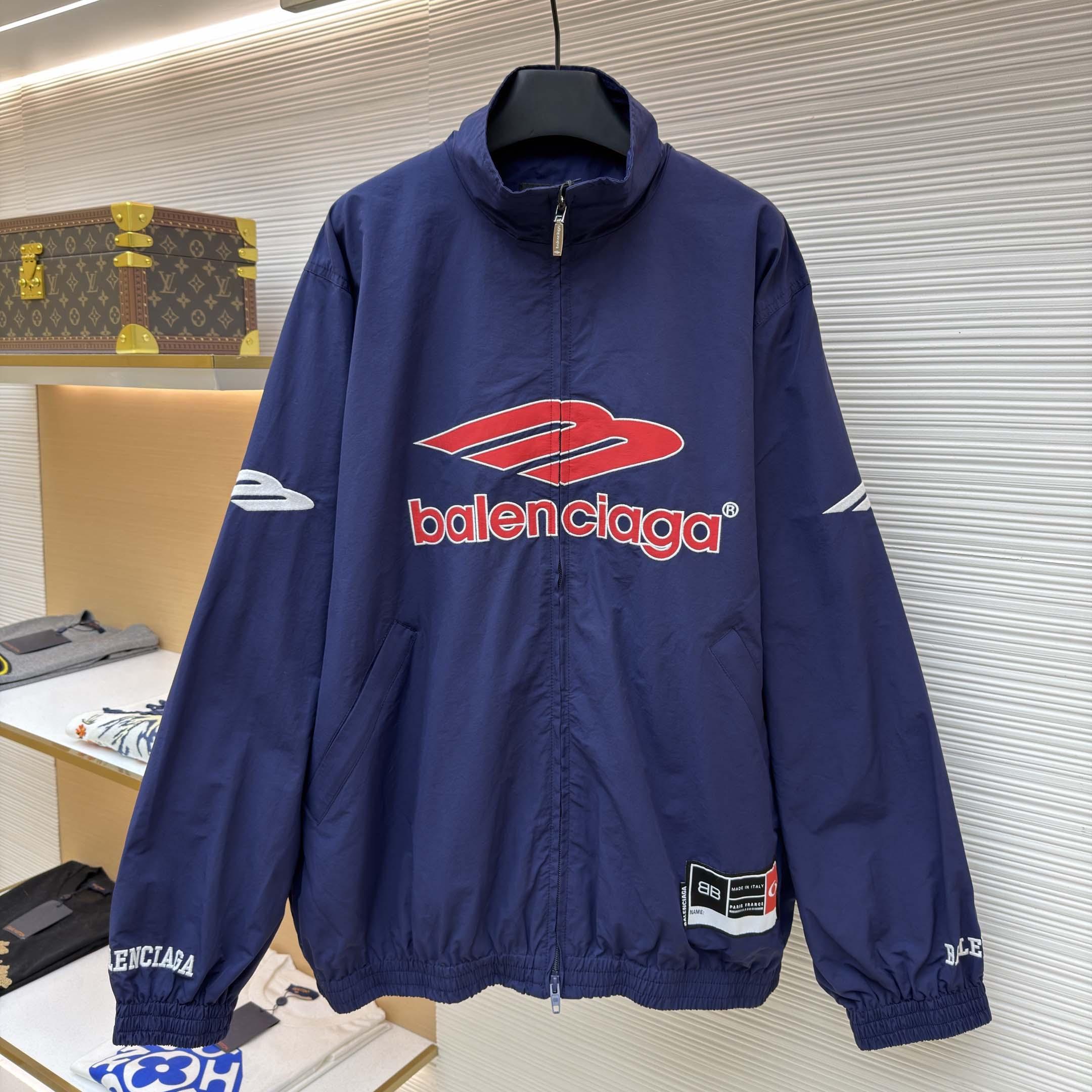 Balenciaga 3B Football Tracksuit Jacket In New Dark Navy - FashionPlug