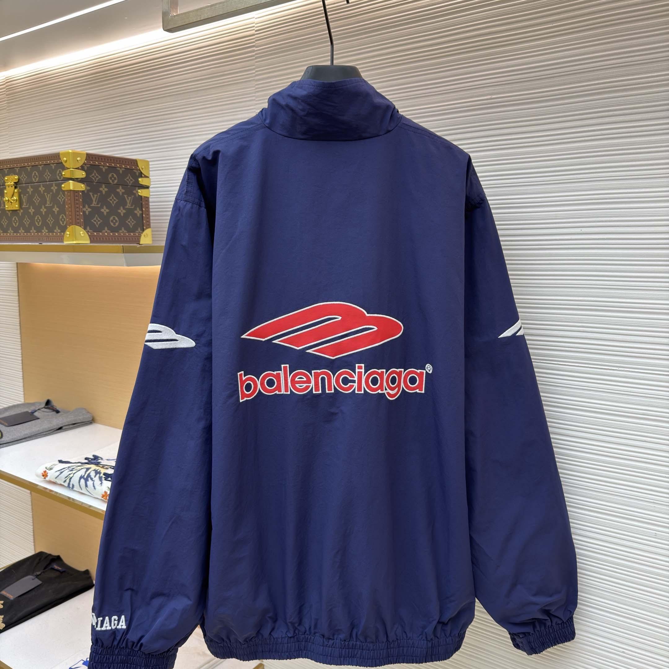 Balenciaga 3B Football Tracksuit Jacket In New Dark Navy - FashionPlug