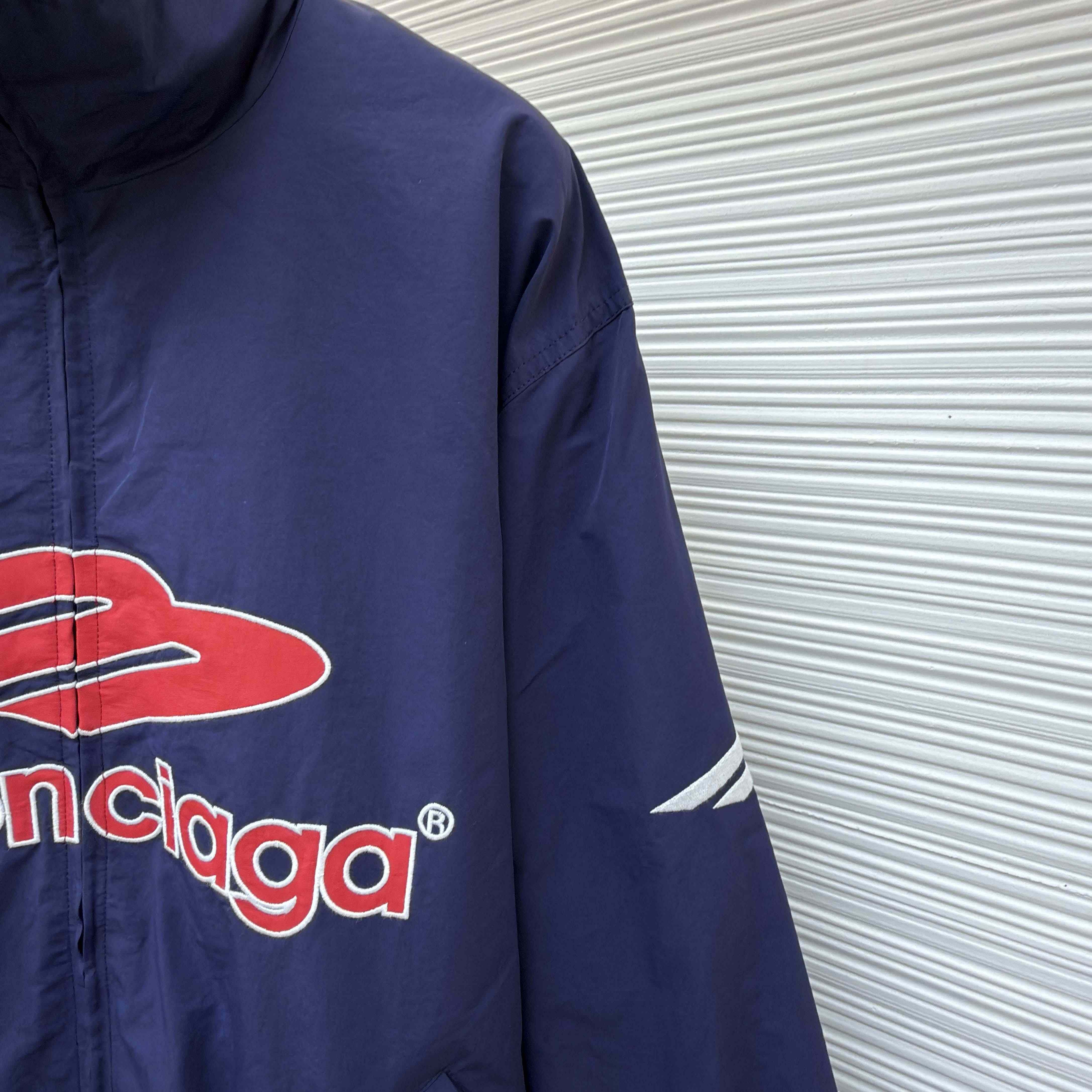 Balenciaga 3B Football Tracksuit Jacket In New Dark Navy - FashionPlug