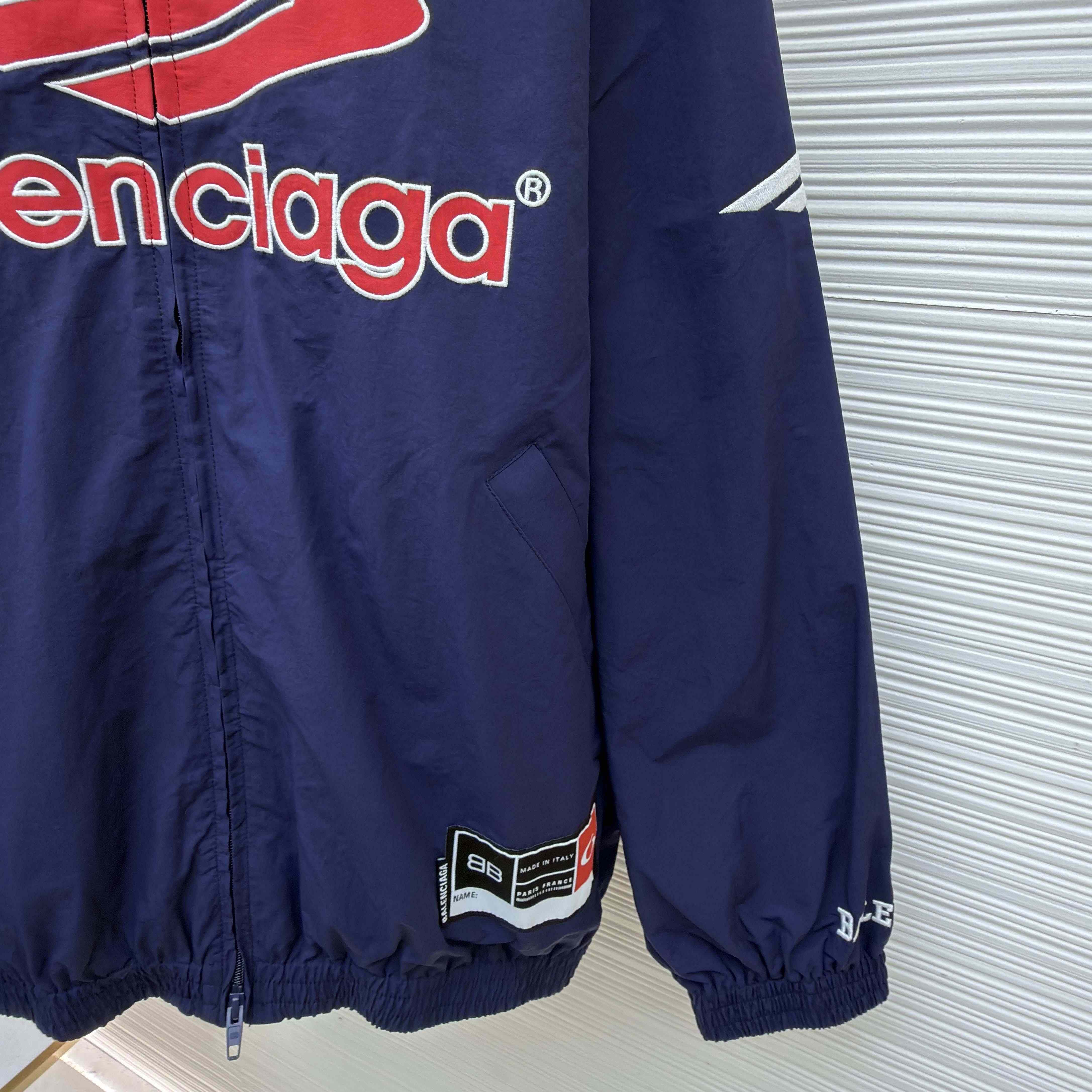 Balenciaga 3B Football Tracksuit Jacket In New Dark Navy - FashionPlug
