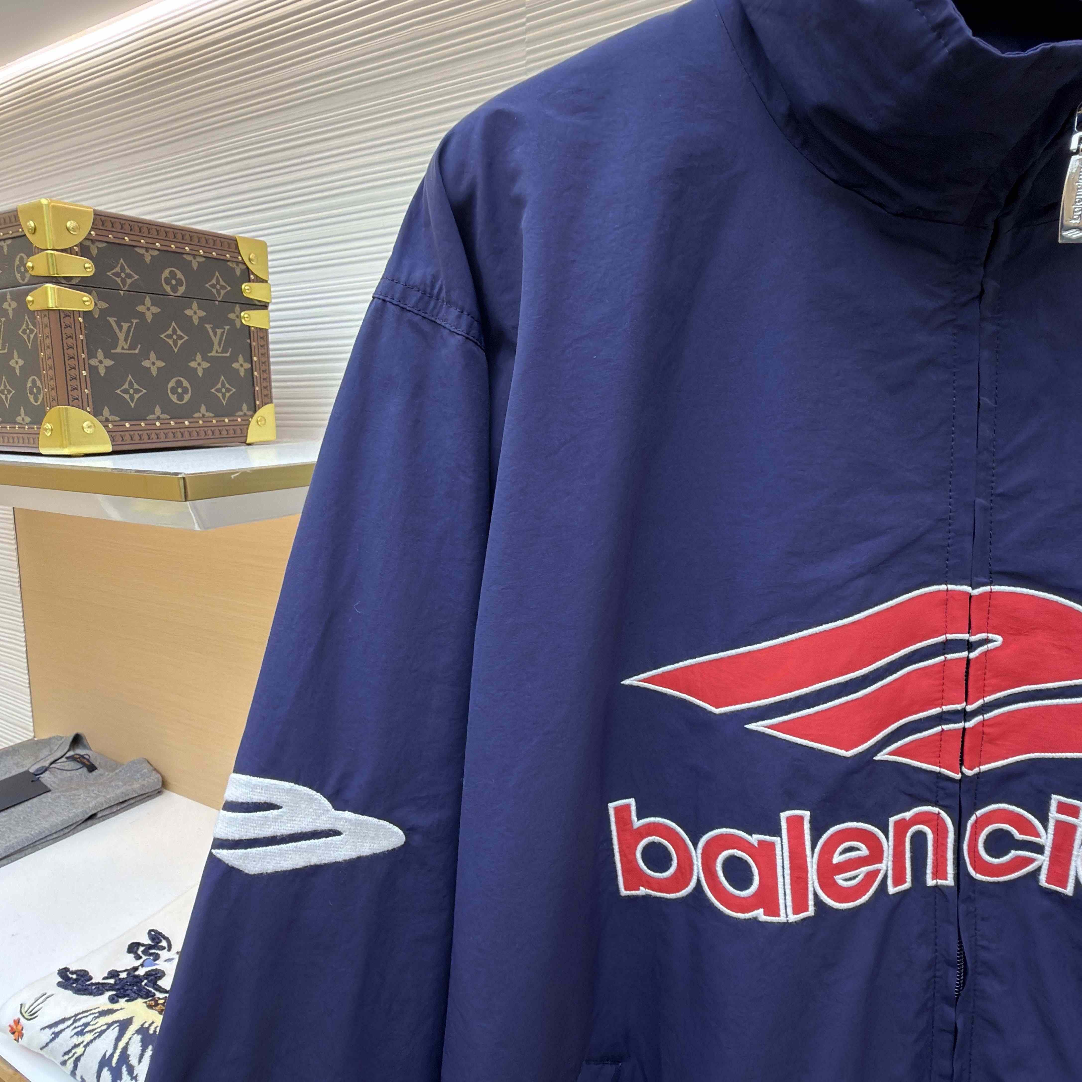 Balenciaga 3B Football Tracksuit Jacket In New Dark Navy - FashionPlug