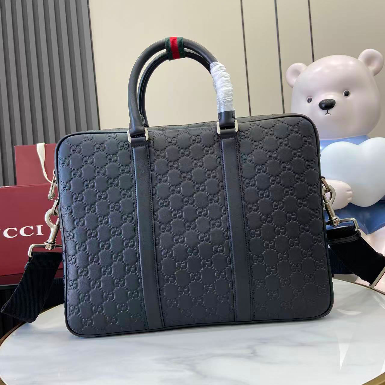 Gucci  GG Emblem Large Briefcase 850222 - FashionPlug