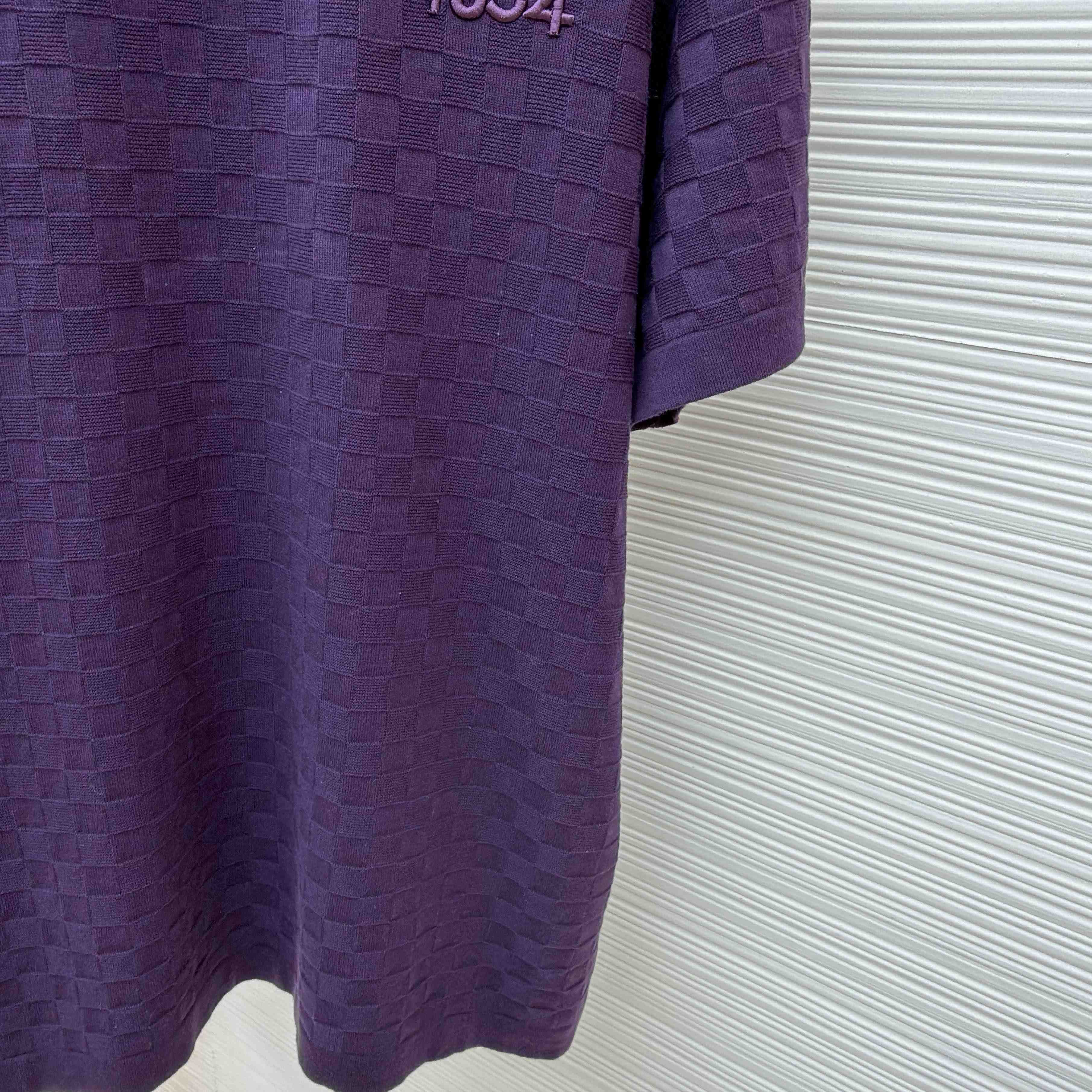 Louis Vuitton Damier Jacquard Short-Sleeved Crewneck    1AJTVL - FashionPlug