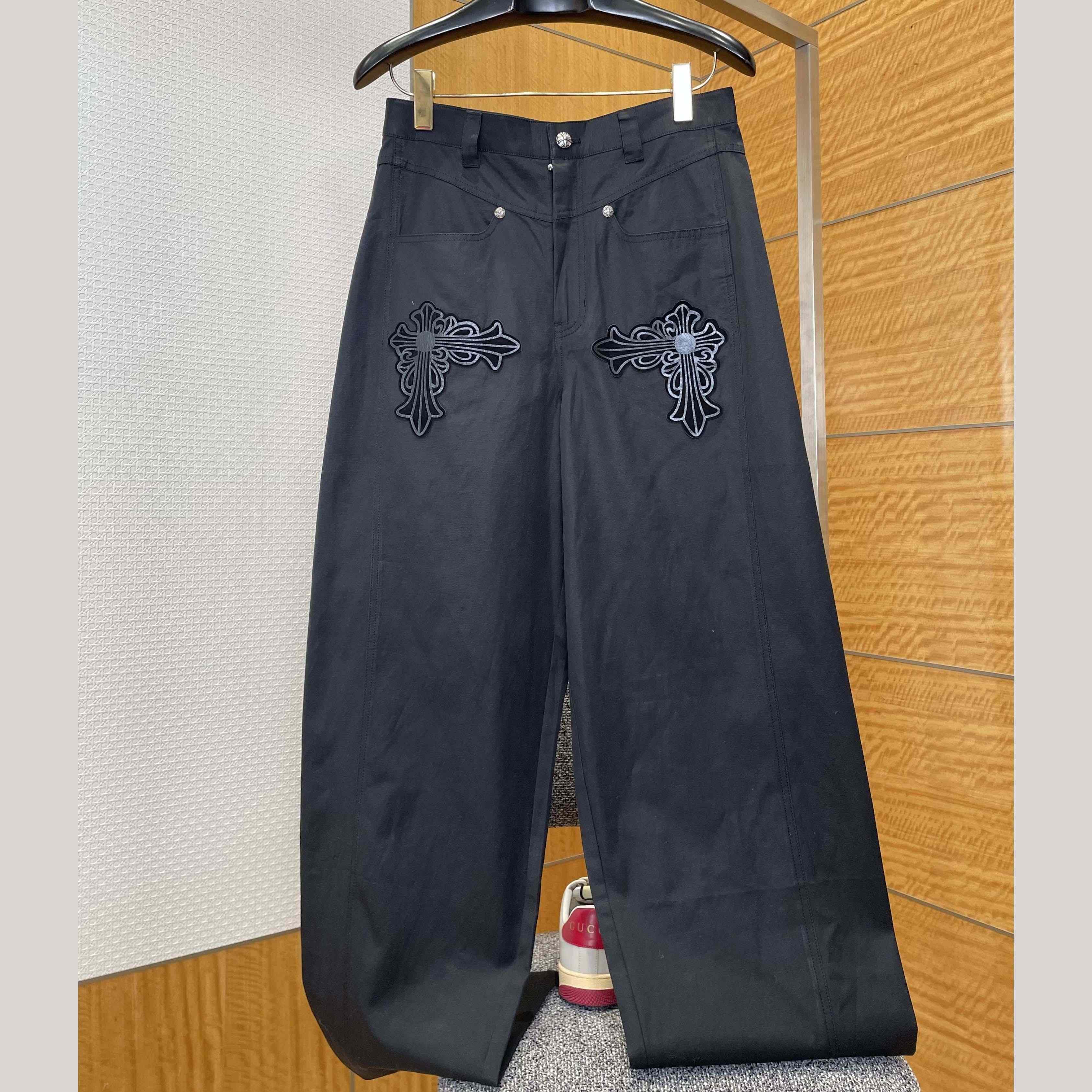 Chrome Heart Wide-leg Jeans - FashionPlug