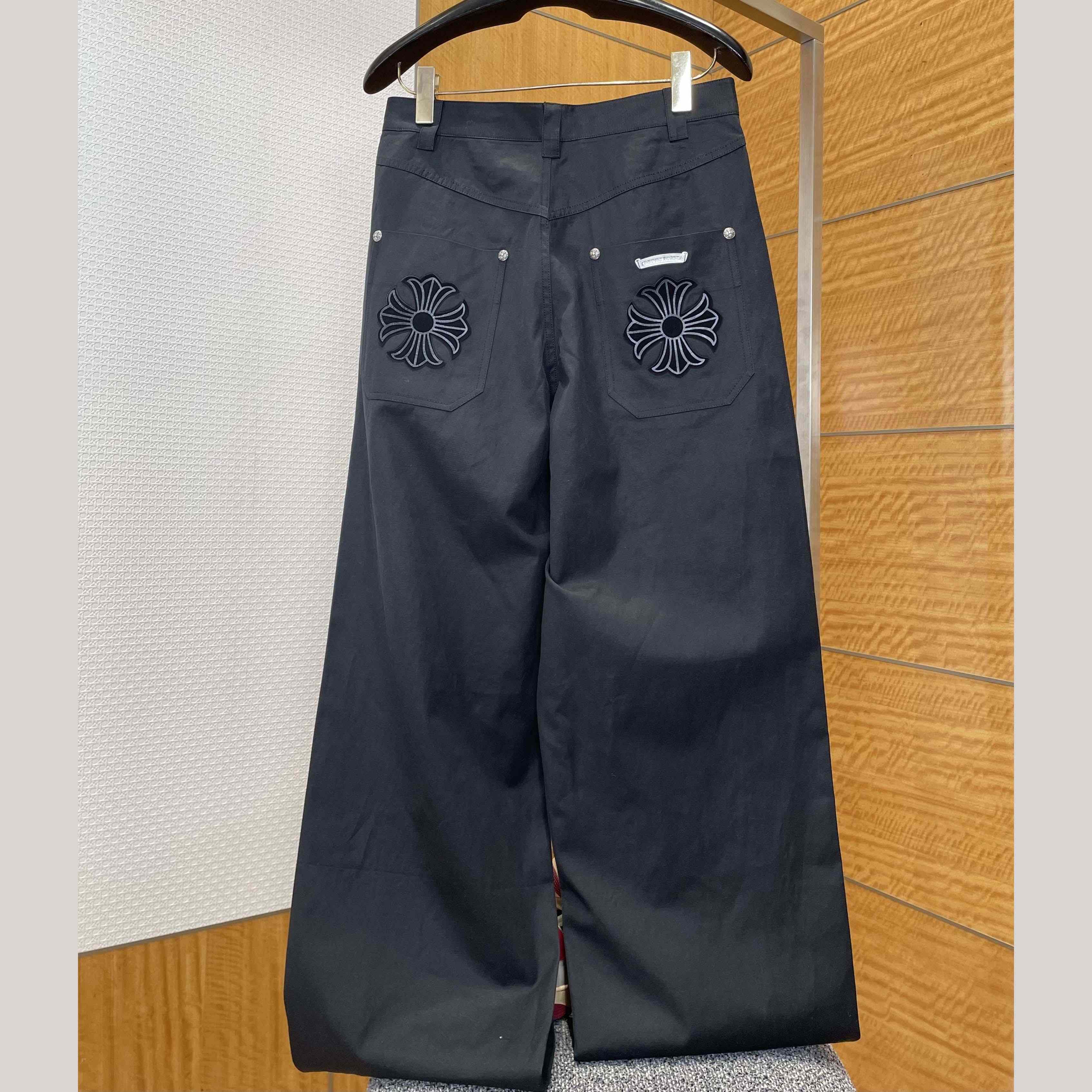 Chrome Heart Wide-leg Jeans - FashionPlug