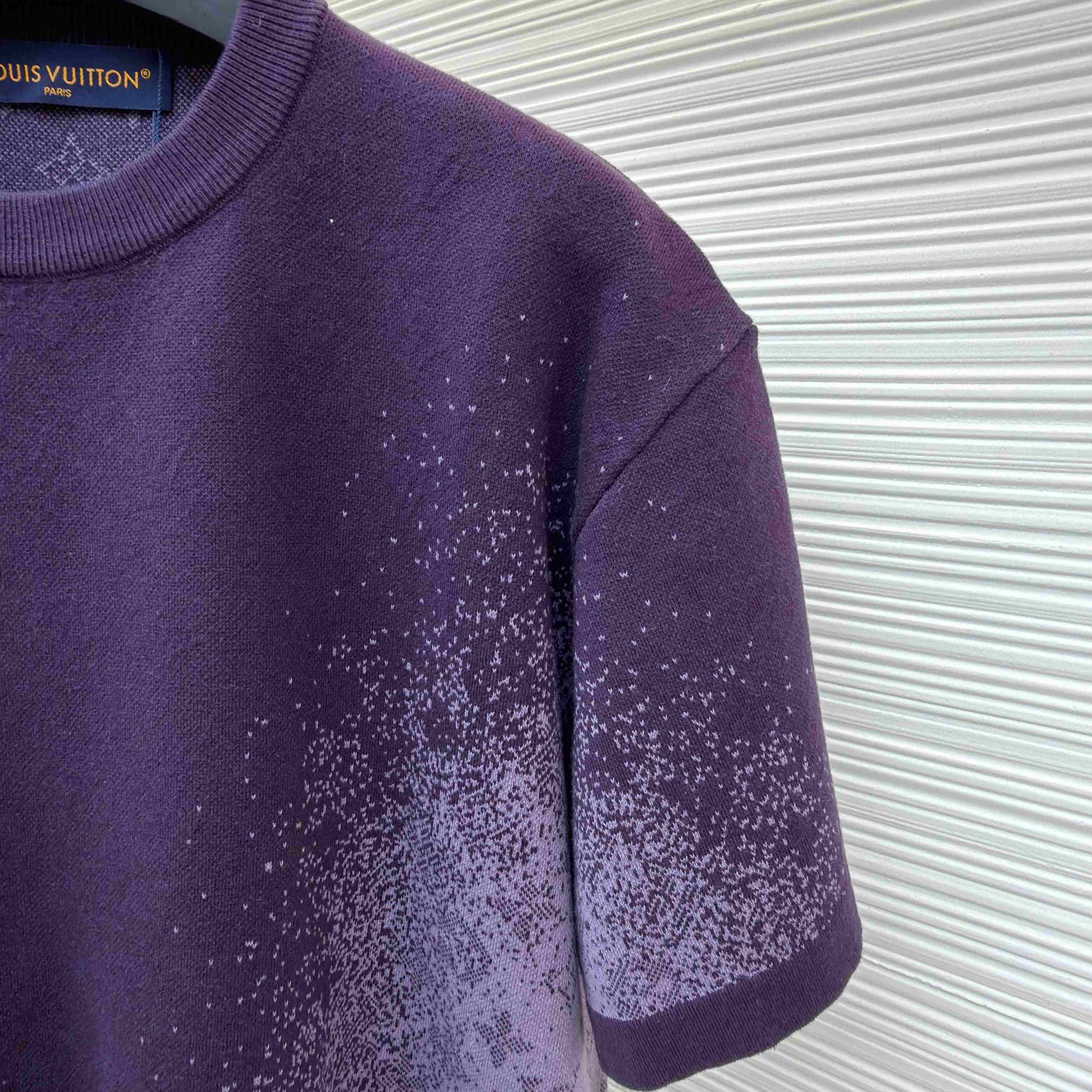  Louis Vuitton Monogram Jacquard Short-Sleeved Crewneck      1AJTV8 - FashionPlug