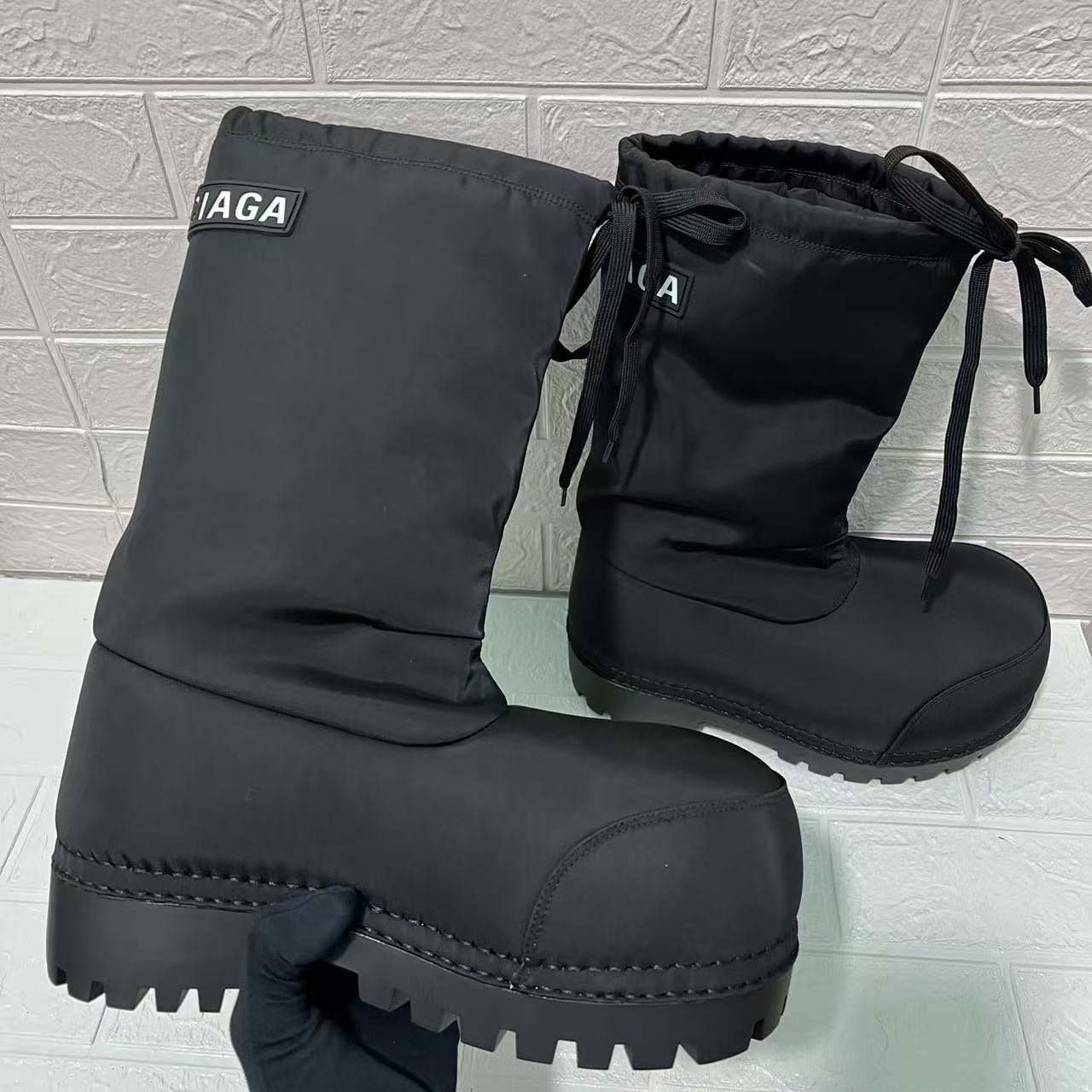 Balenciaga Alaska High Boot In Black Nylon - FashionPlug