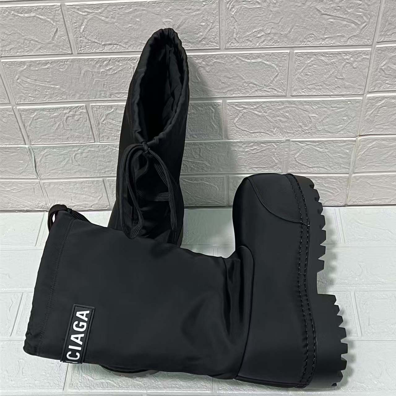 Balenciaga Alaska High Boot In Black Nylon - FashionPlug