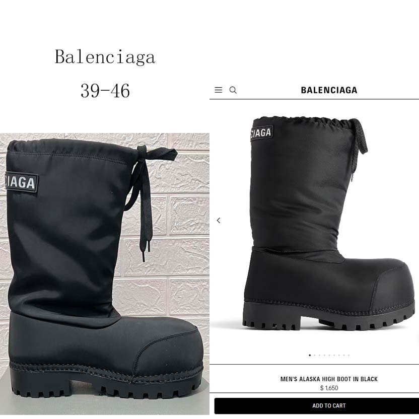 Balenciaga Alaska High Boot In Black Nylon - FashionPlug