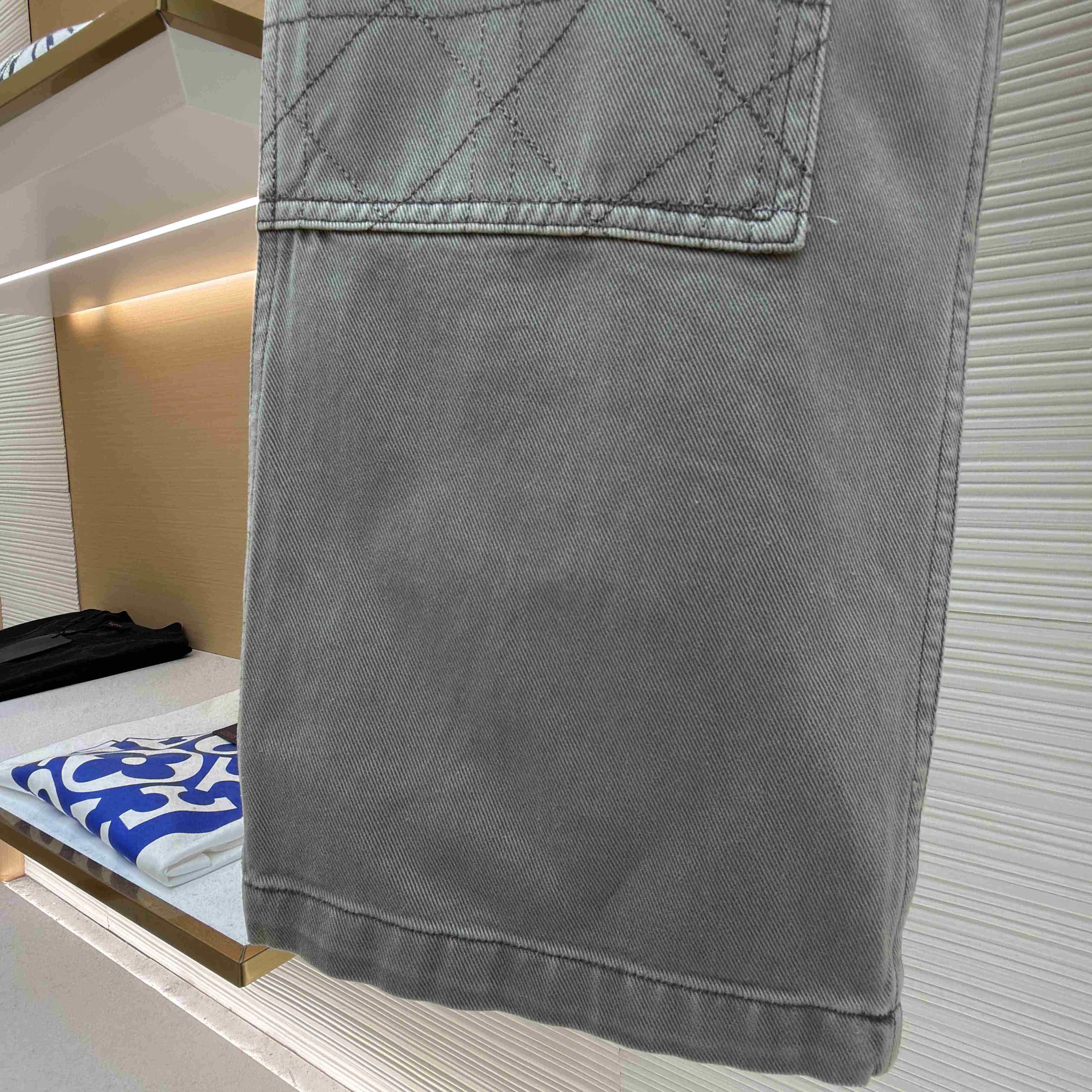 Dior Cannage Carpenter Jeans Gray Cotton Twill - FashionPlug