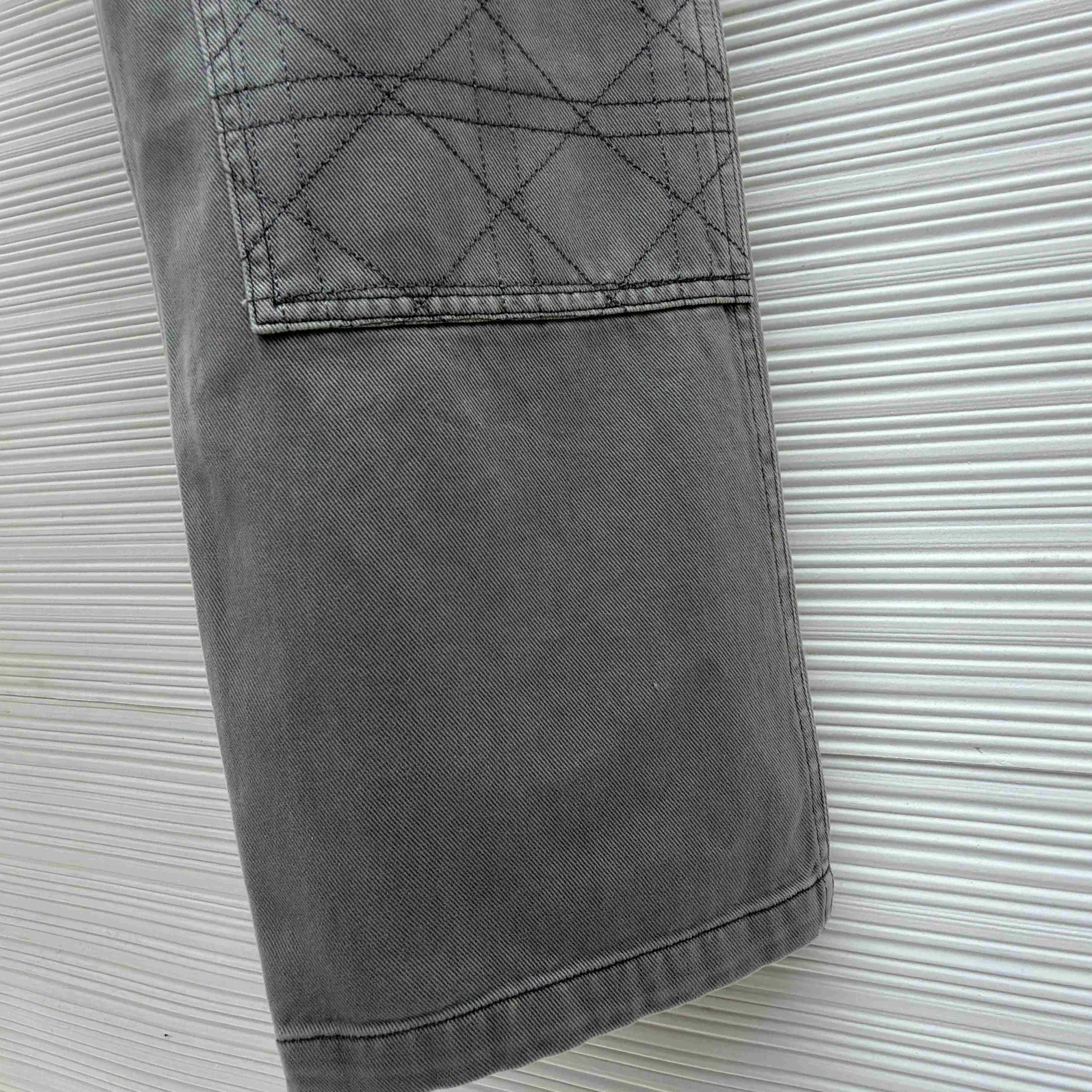 Dior Cannage Carpenter Jeans Gray Cotton Twill - FashionPlug