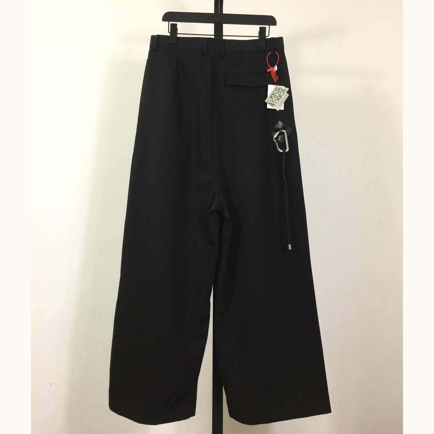 Loewe Low Crotch Trousers In Cotton Black - FashionPlug