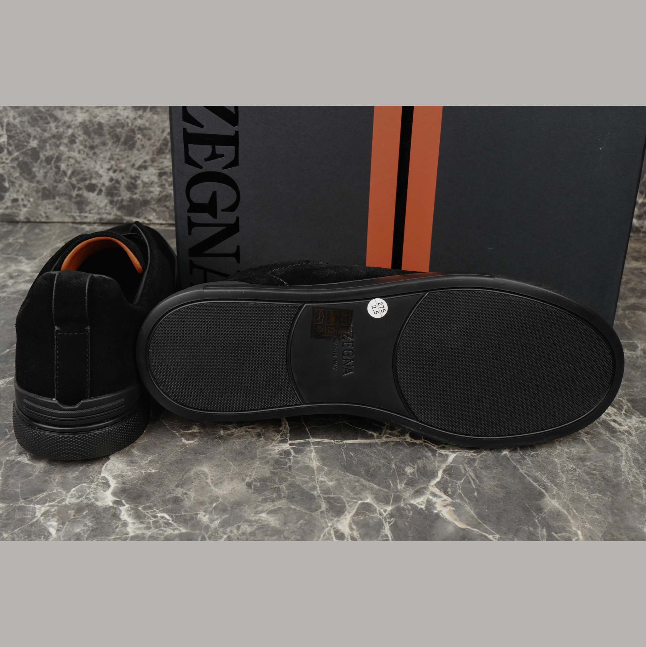 Zegna Suede Triple Stitch™ Sneakers - FashionPlug