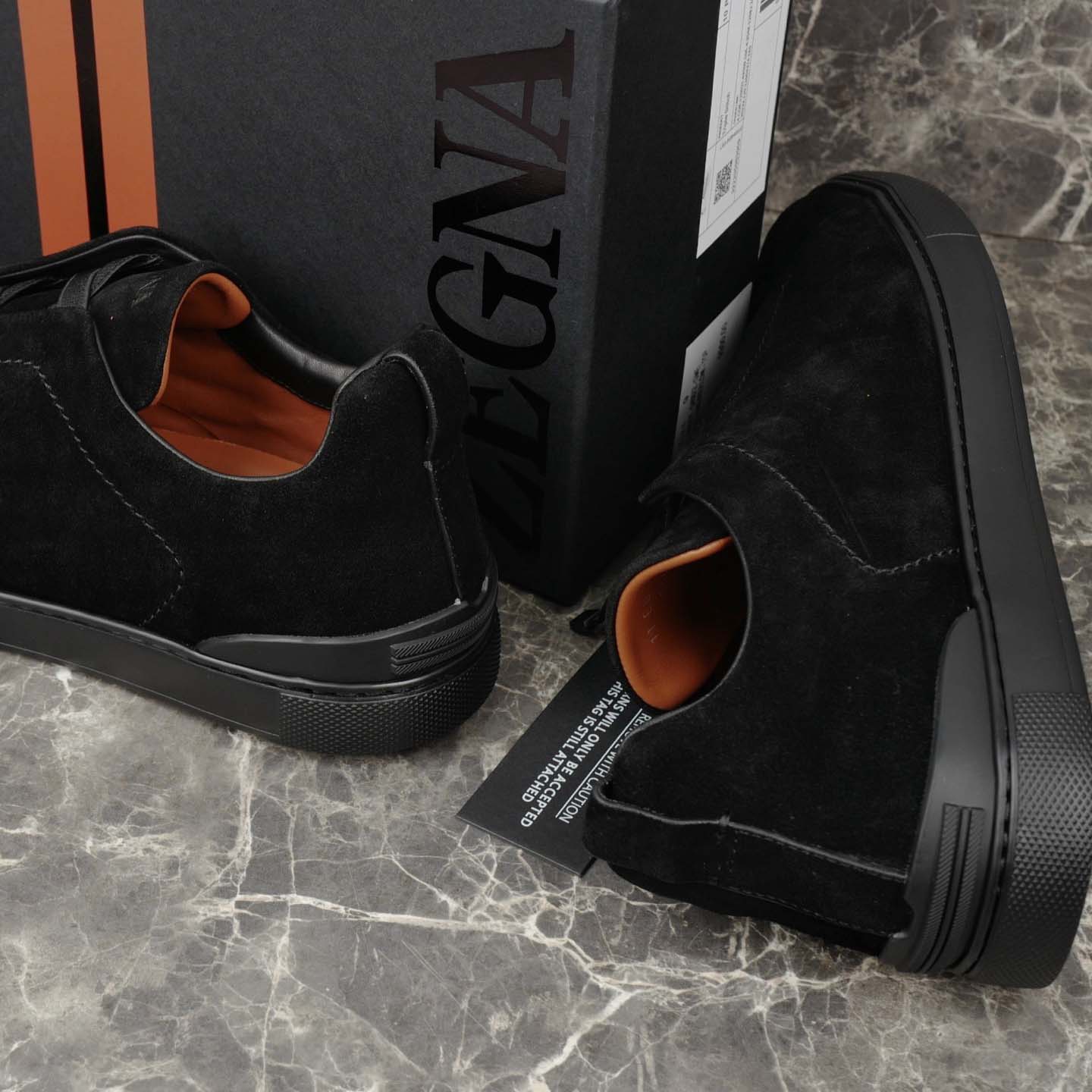 Zegna Suede Triple Stitch™ Sneakers - FashionPlug