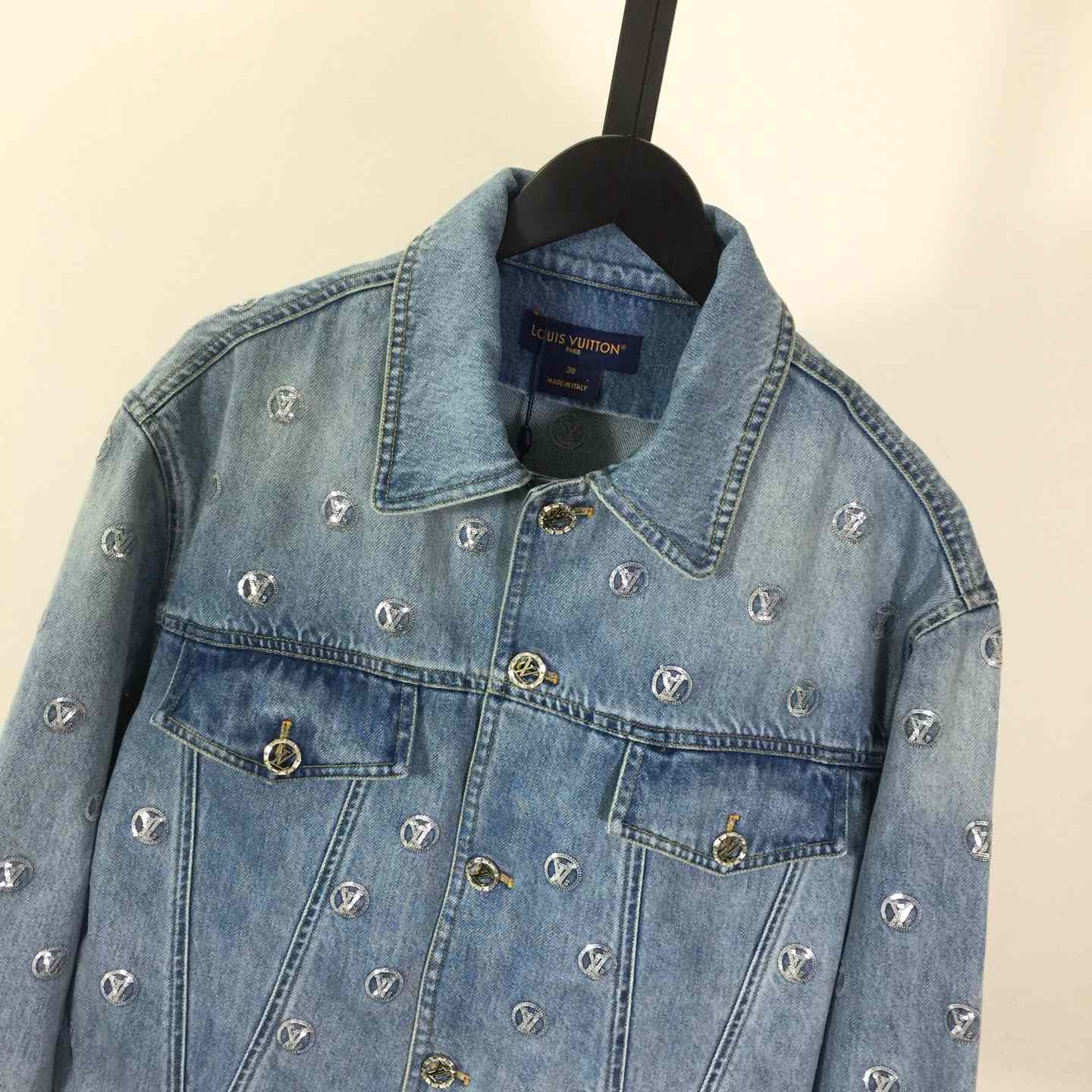 Louis Vuitton Sequin Signature Denim Jacket - FashionPlug