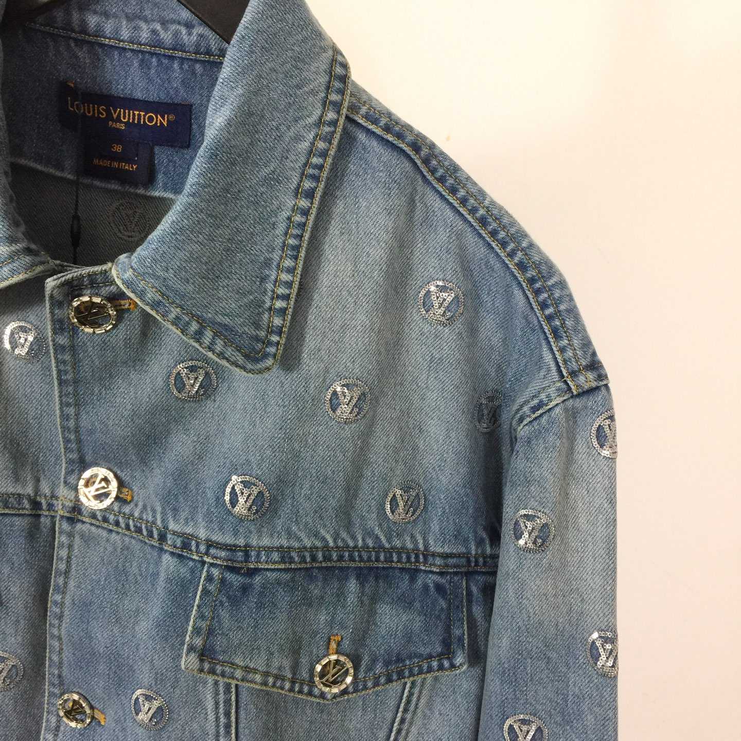 Louis Vuitton Sequin Signature Denim Jacket - FashionPlug