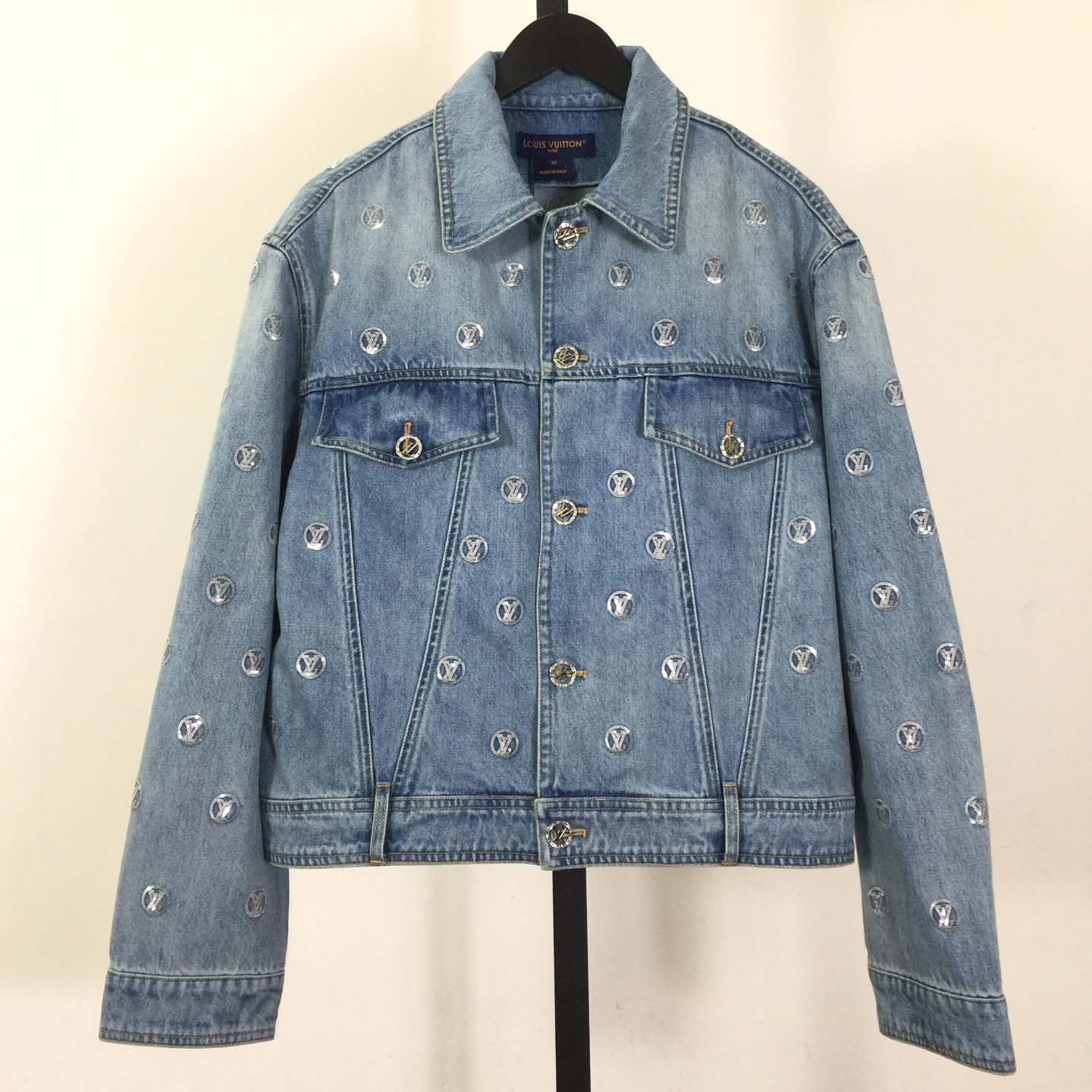 Louis Vuitton Sequin Signature Denim Jacket - FashionPlug