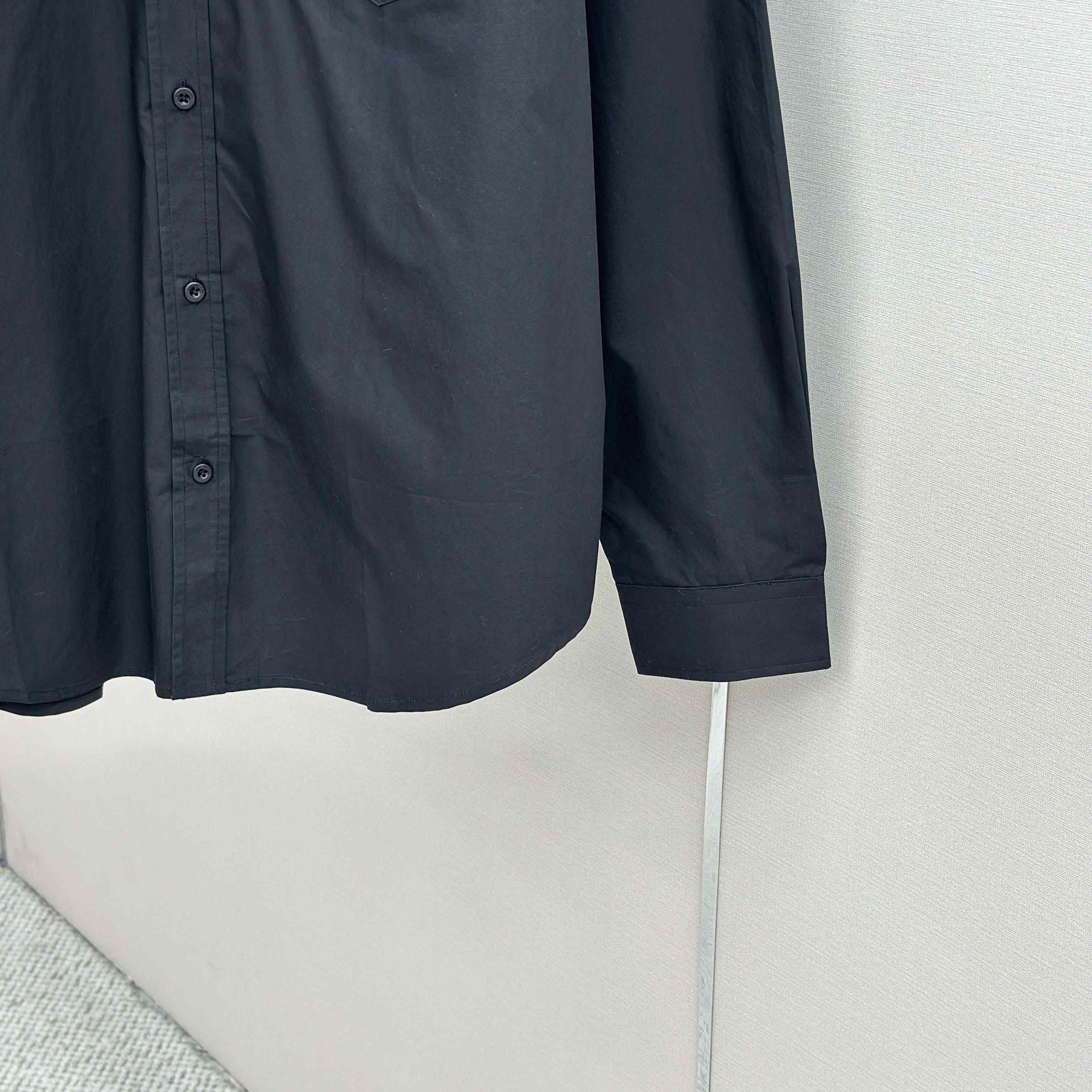 Balenciaga Masking Tape Long Sleeve Shirt Large Fit In Black - FashionPlug