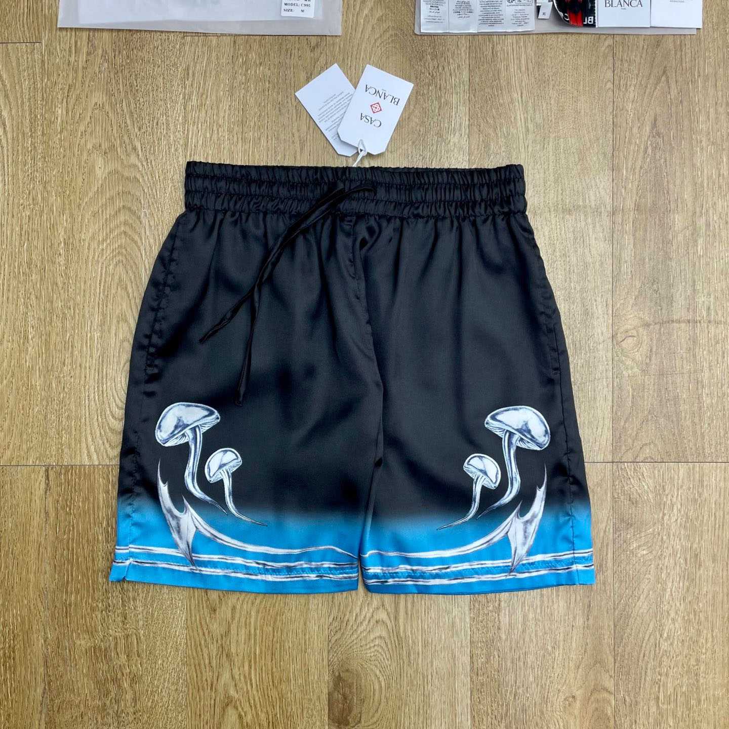 Casablanca Blades Silk Satin Shorts CA3572 - FashionPlug