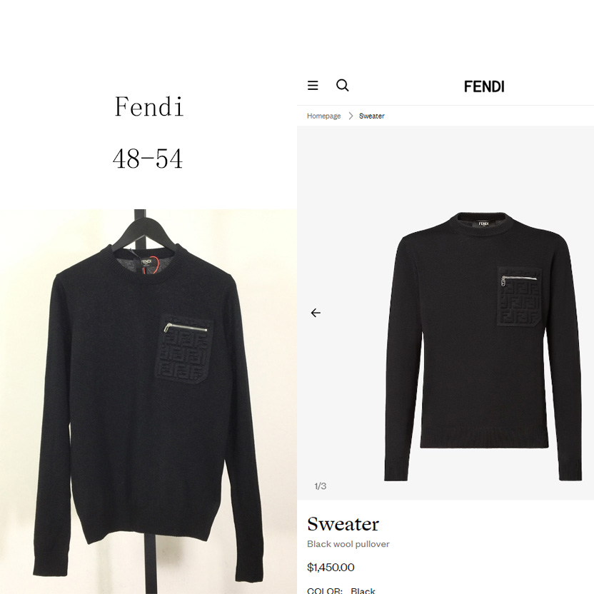 Fendi Black Wool Pullover - FashionPlug