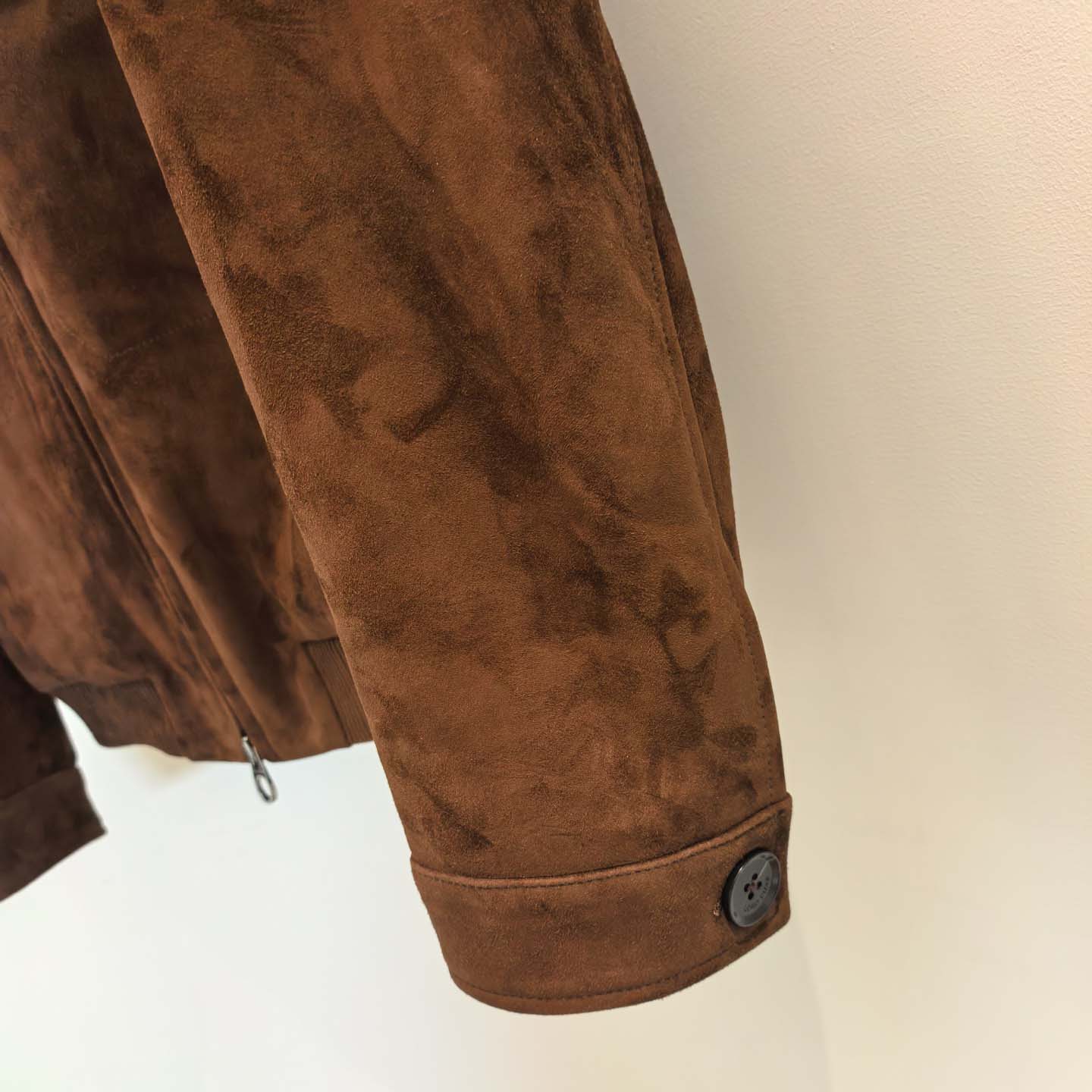  Loro Piana 'Johnie' or 'Kane' Brown Suede Bomber Jacket - FashionPlug