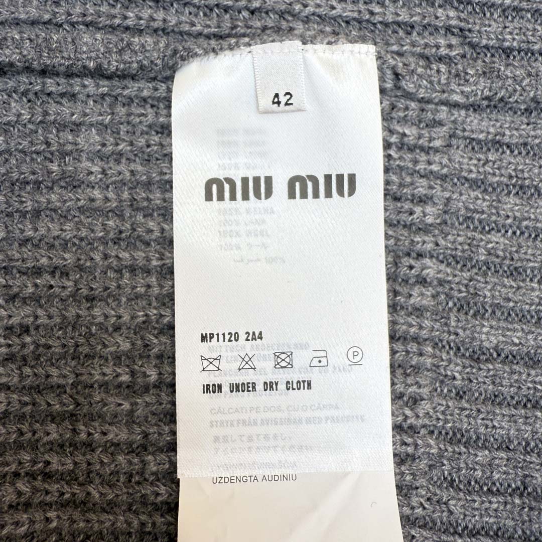 Miu Miu Wool And Cashmere V-neck Sweater - FashionPlug