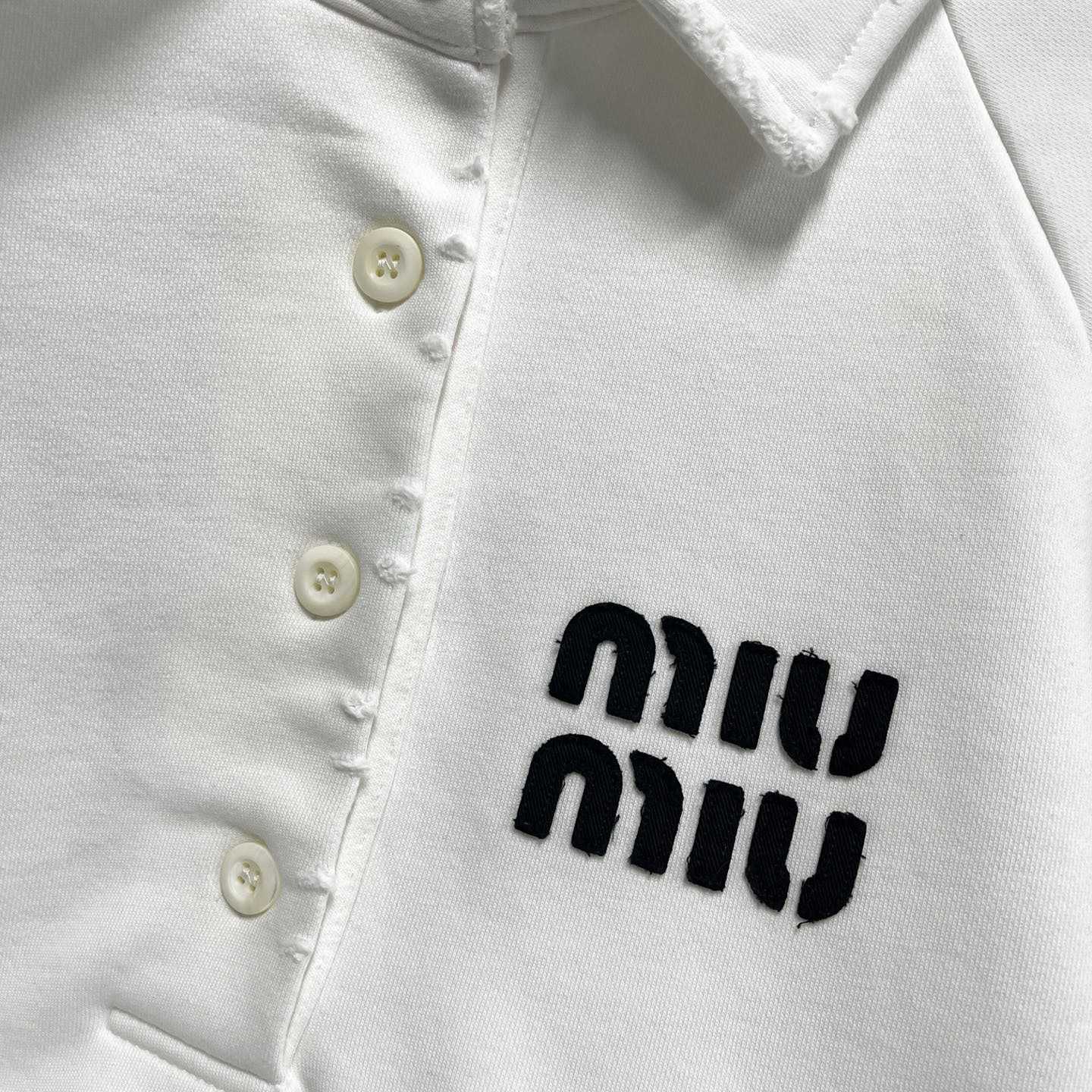 Miu Miu Logo-patch Polo Sweatshirt   60037 - FashionPlug