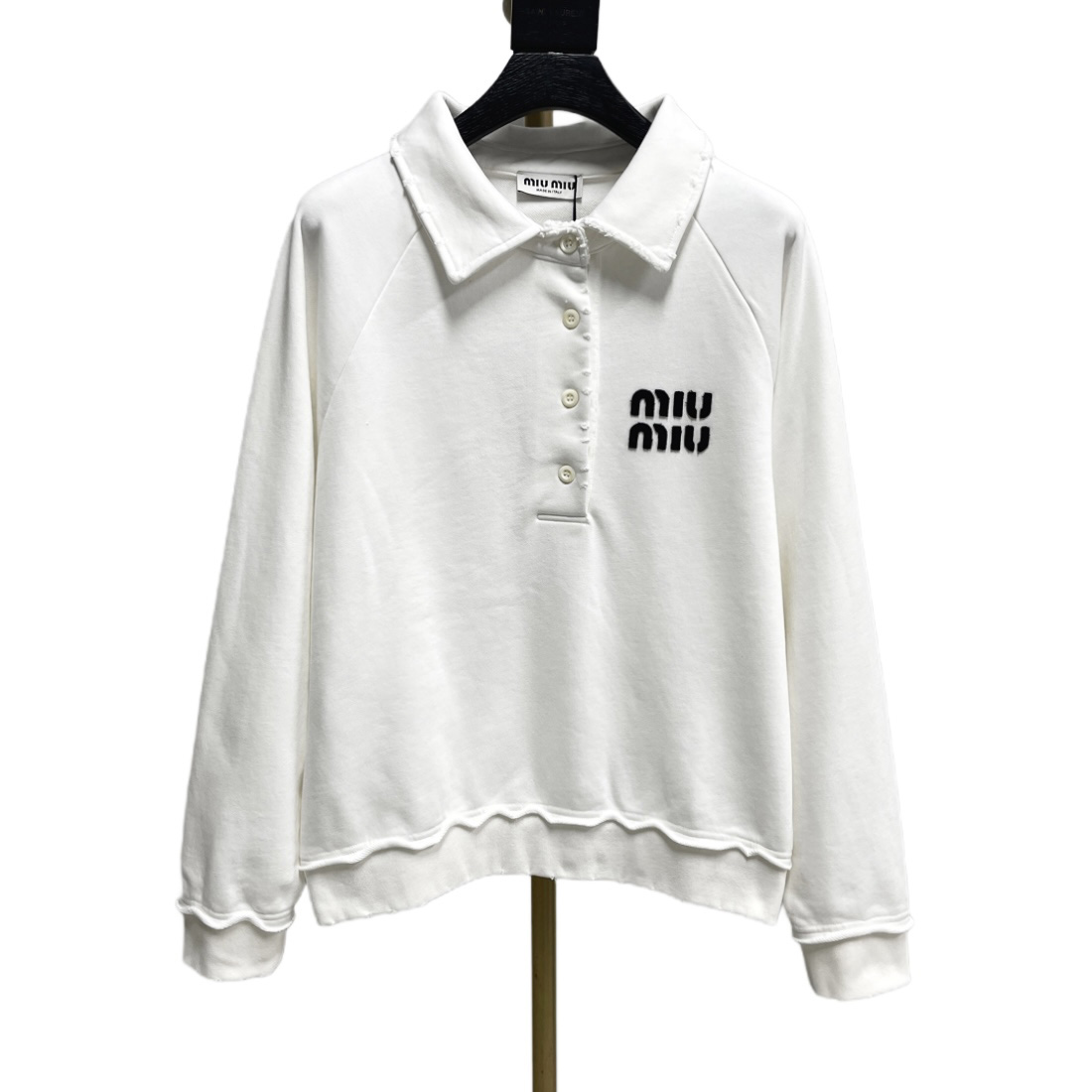Miu Miu Logo-patch Polo Sweatshirt   60037 - FashionPlug
