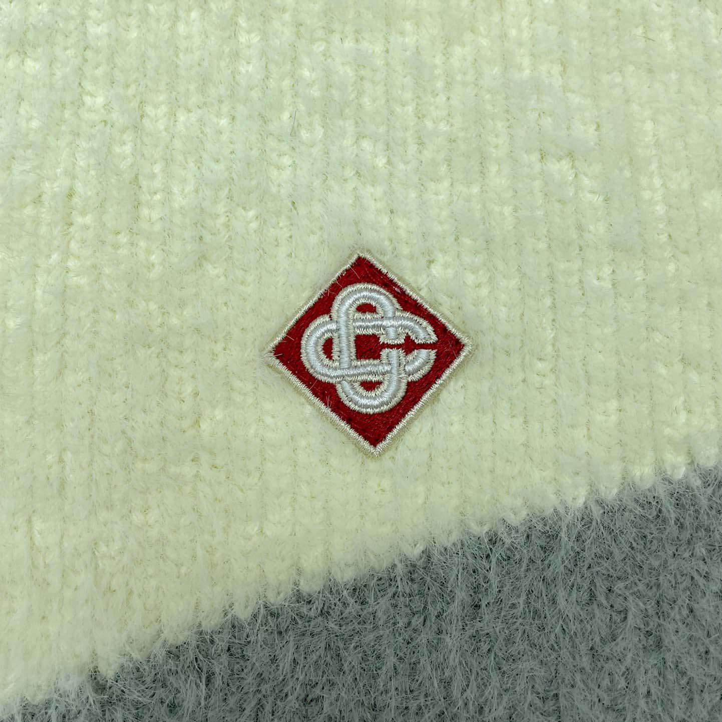 Casablanca Furry Striped Zip Up Jumper 'Blue/Green' - FashionPlug