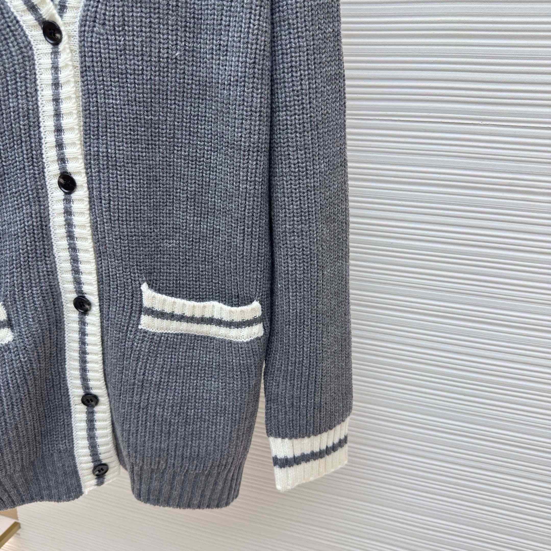Miu Miu Ribbed Knit Wool And Cashmere Cardigan - FashionPlug