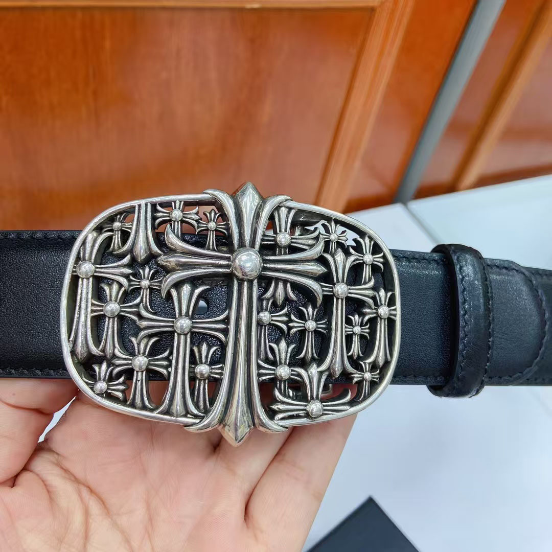Chrome Hearts Leather Belt   - FashionPlug