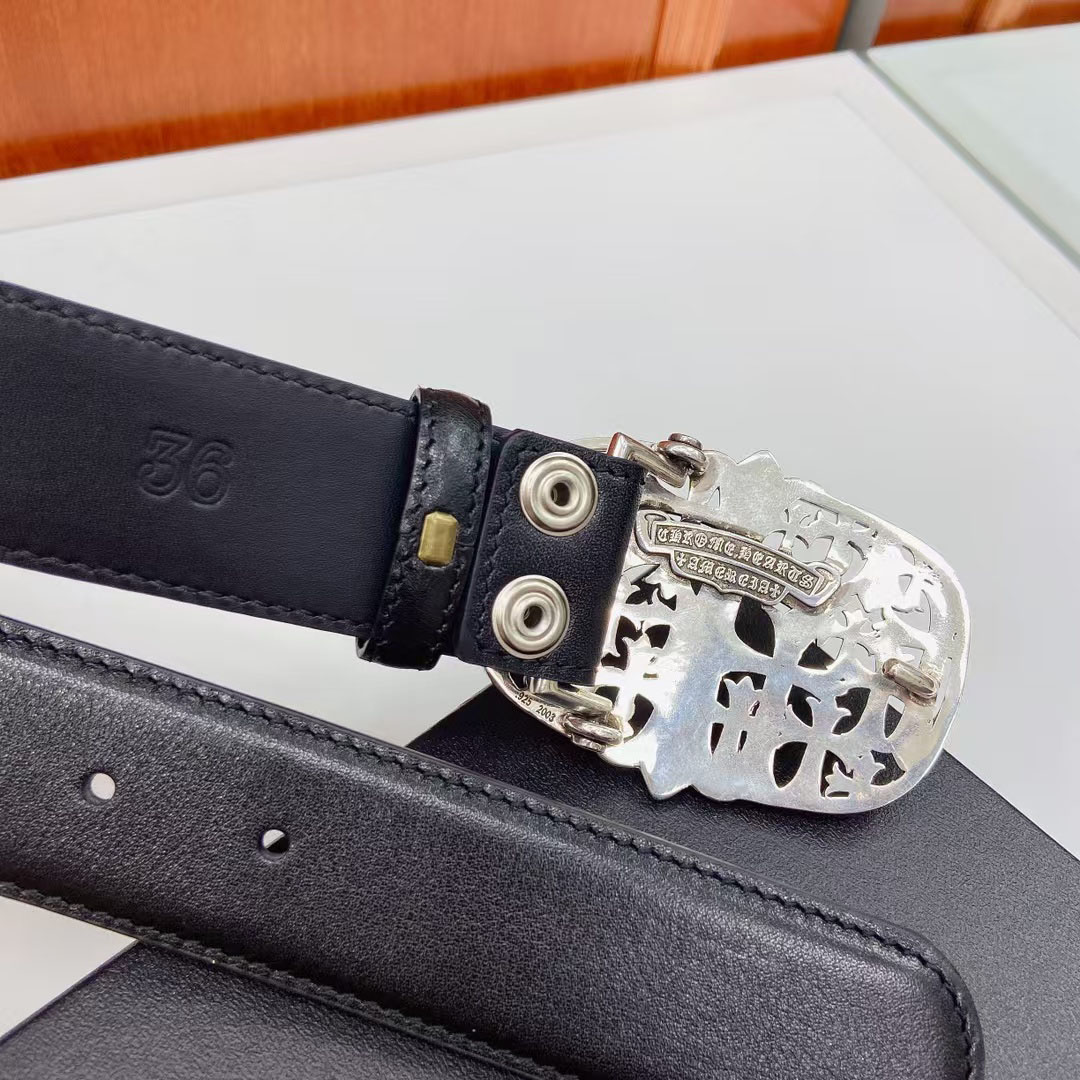Chrome Hearts Leather Belt   - FashionPlug