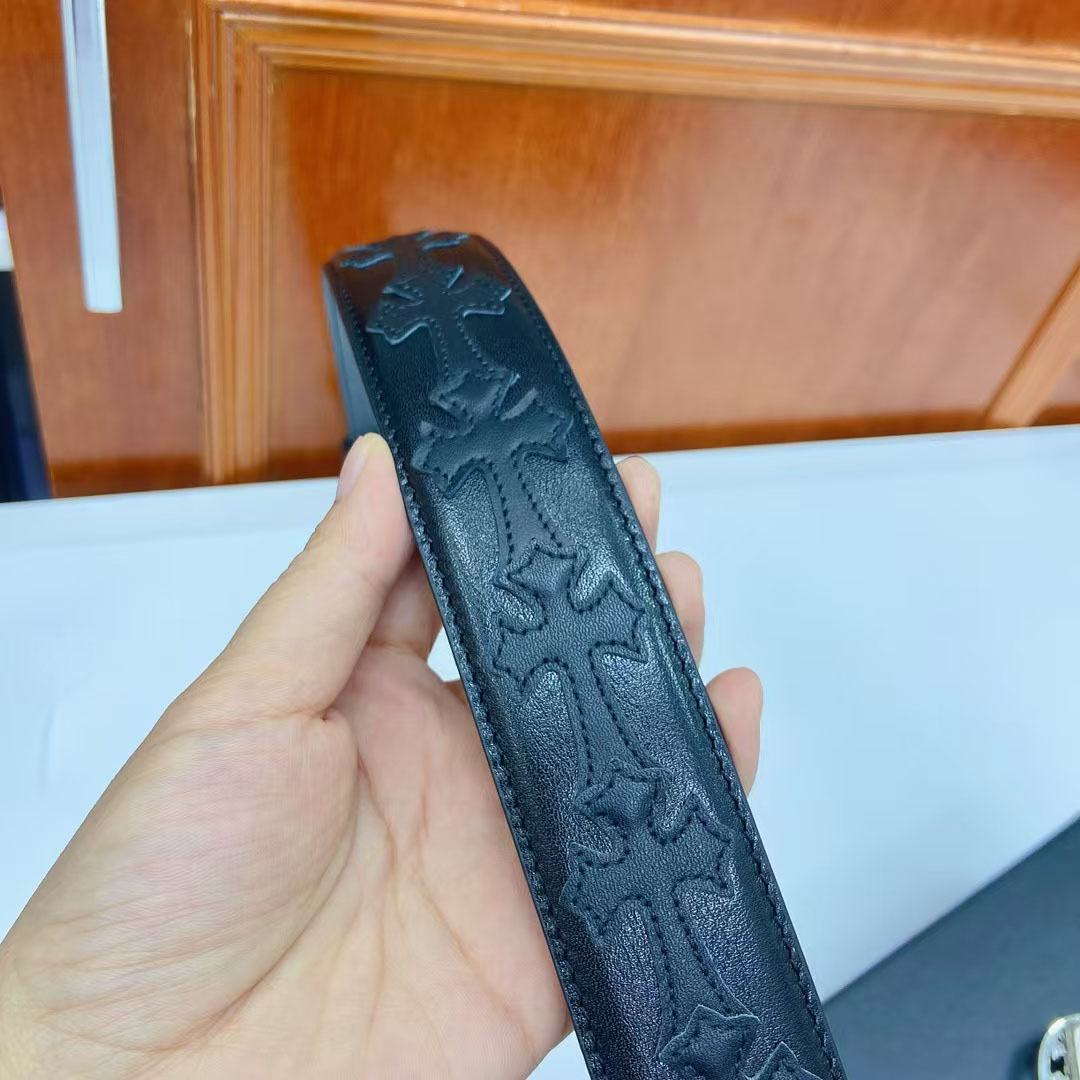 Chrome Hearts Leather Belt   - FashionPlug