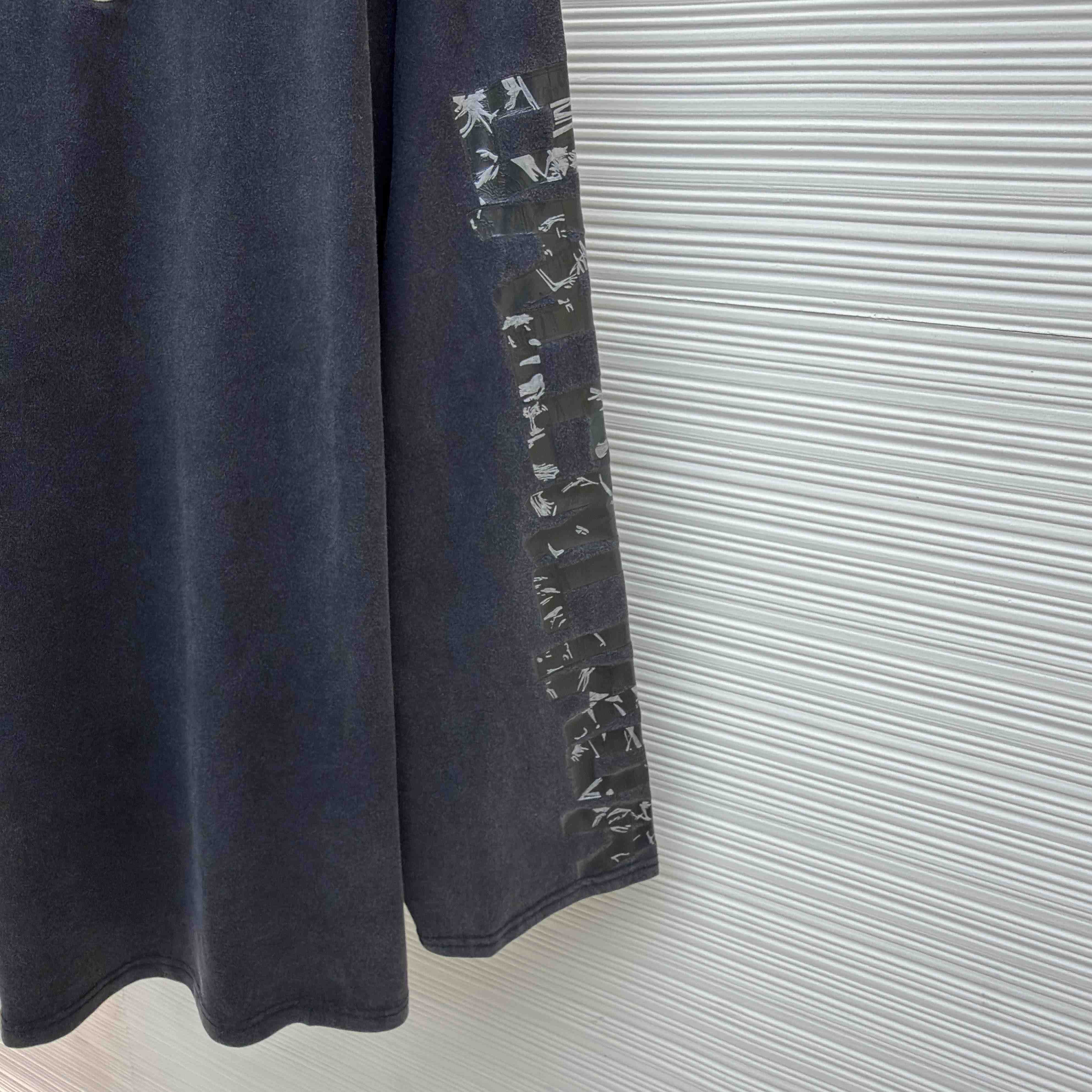 Balenciaga Men's Transparent Tape Shifted Oversized Long Sleeve T-shirt - FashionPlug