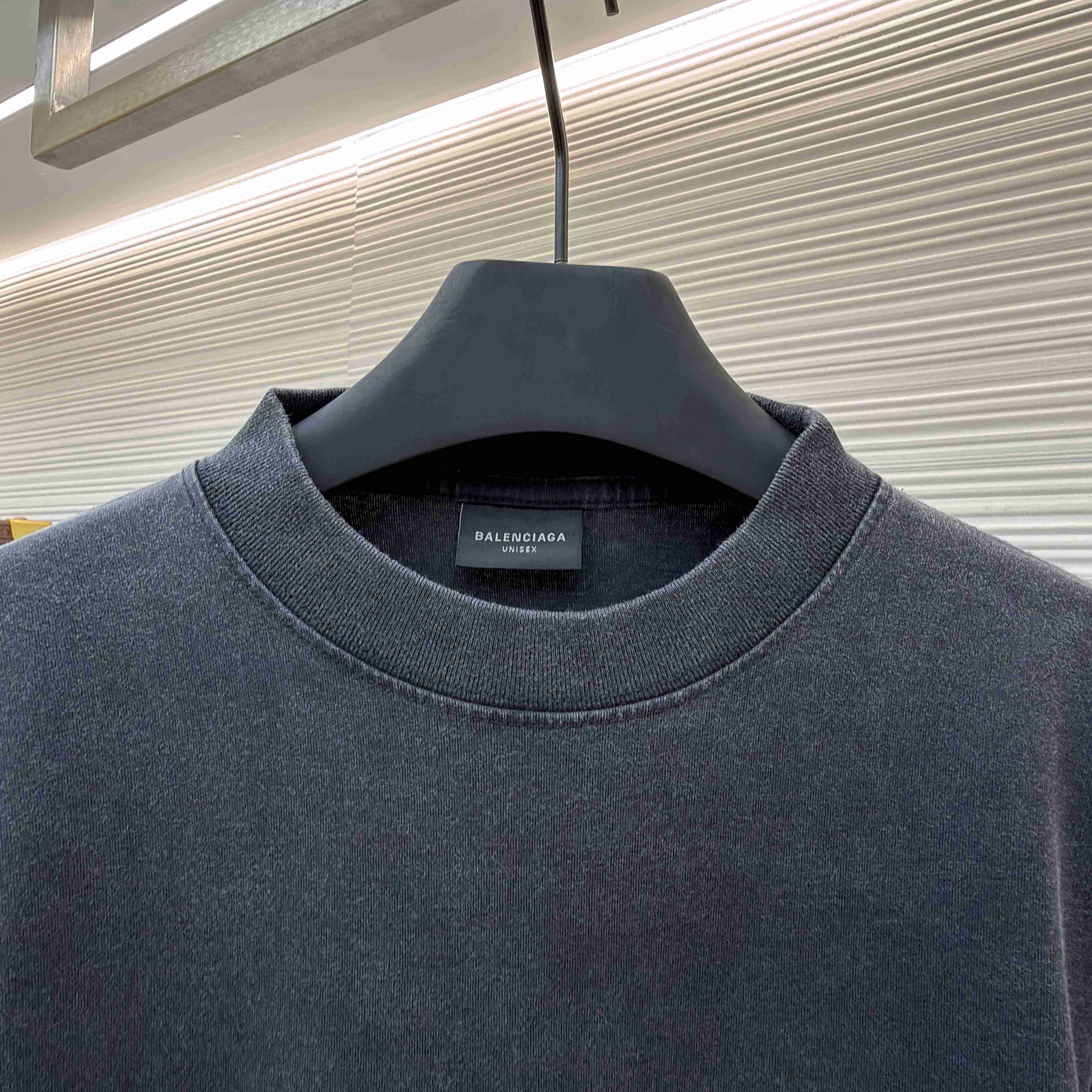 Balenciaga Men's Transparent Tape Shifted Oversized Long Sleeve T-shirt - FashionPlug