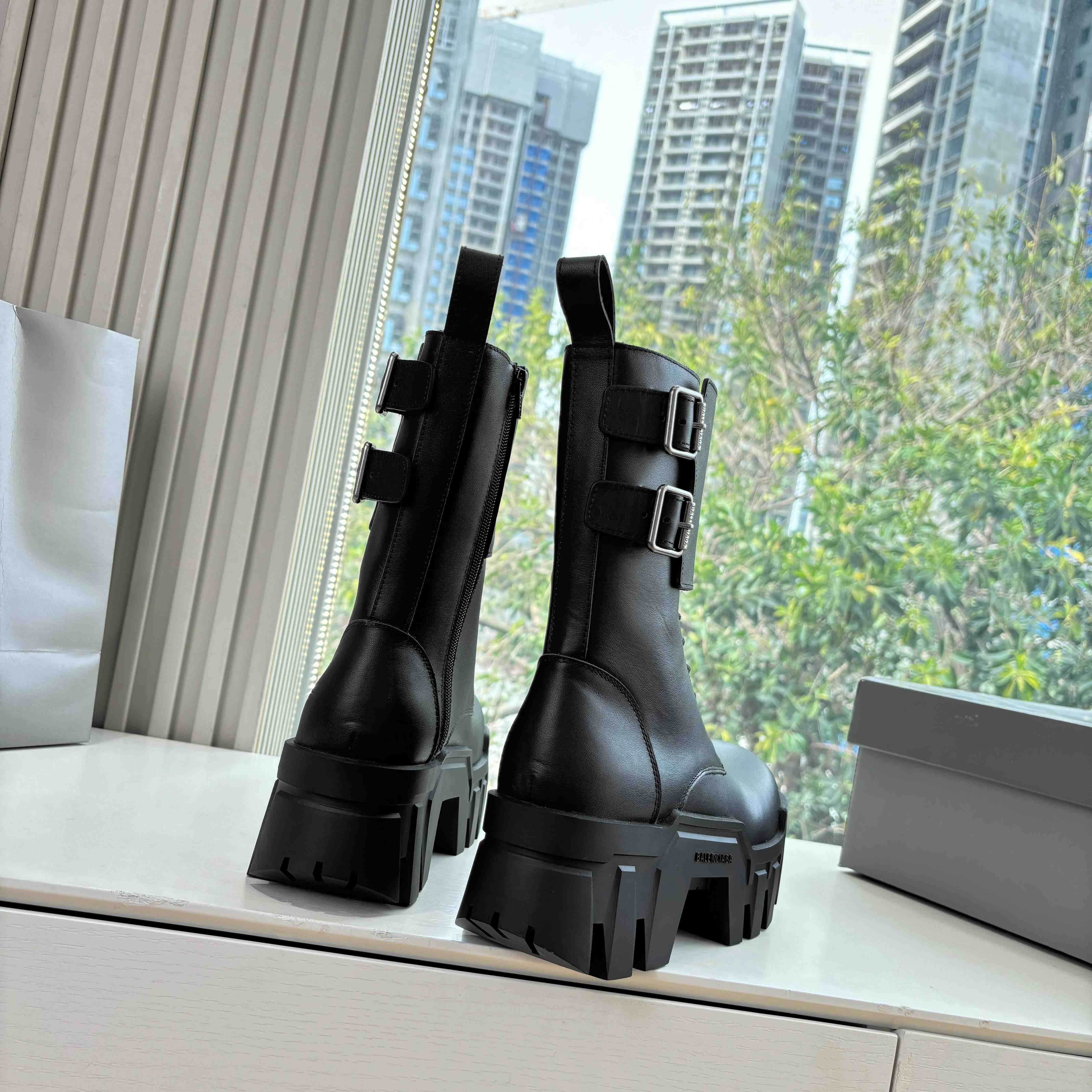 Balenciaga Bulldozer Combat Lace-Up Boot - FashionPlug